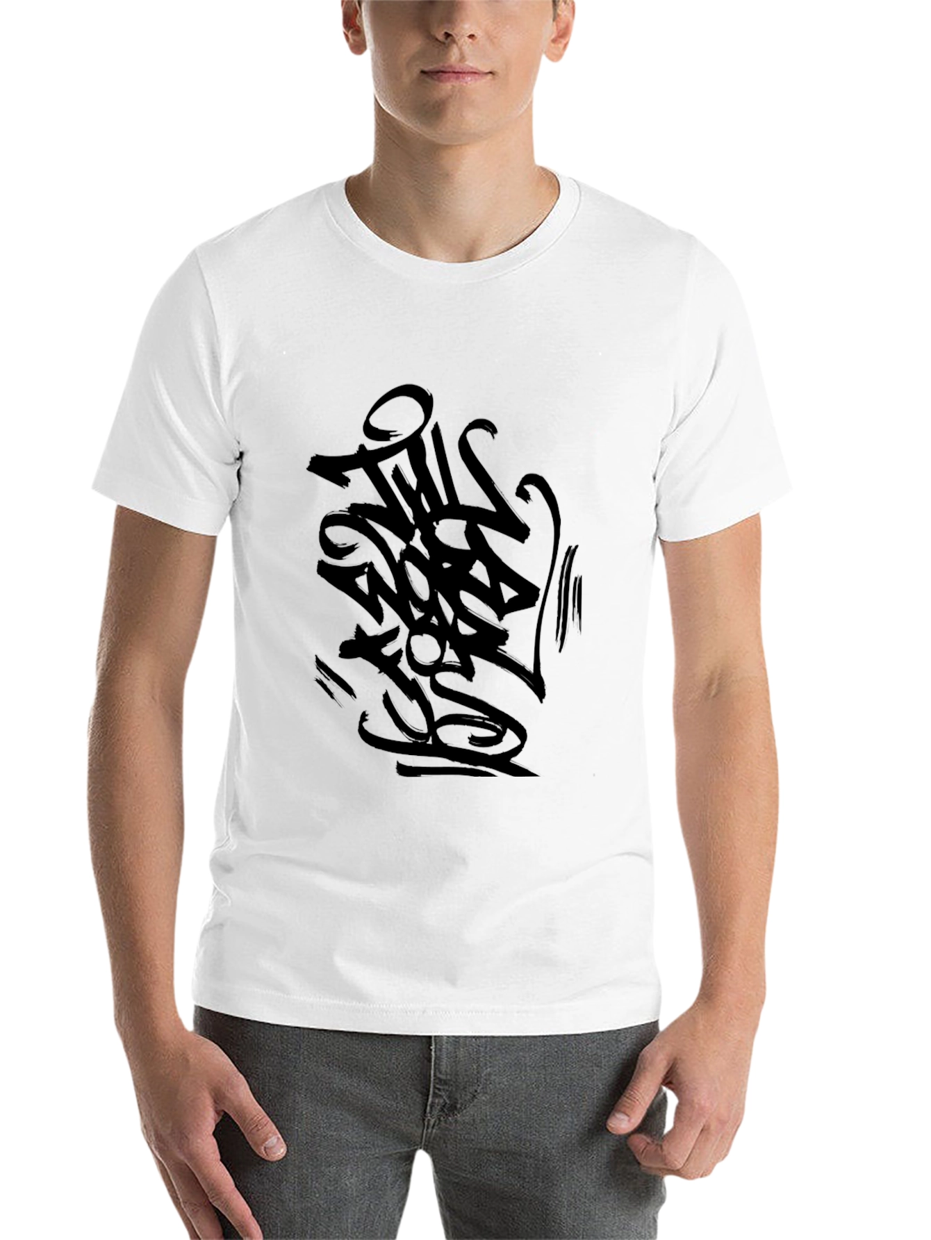 Black Men's Black Graphic Print T-Shirt - Urban Style view 14