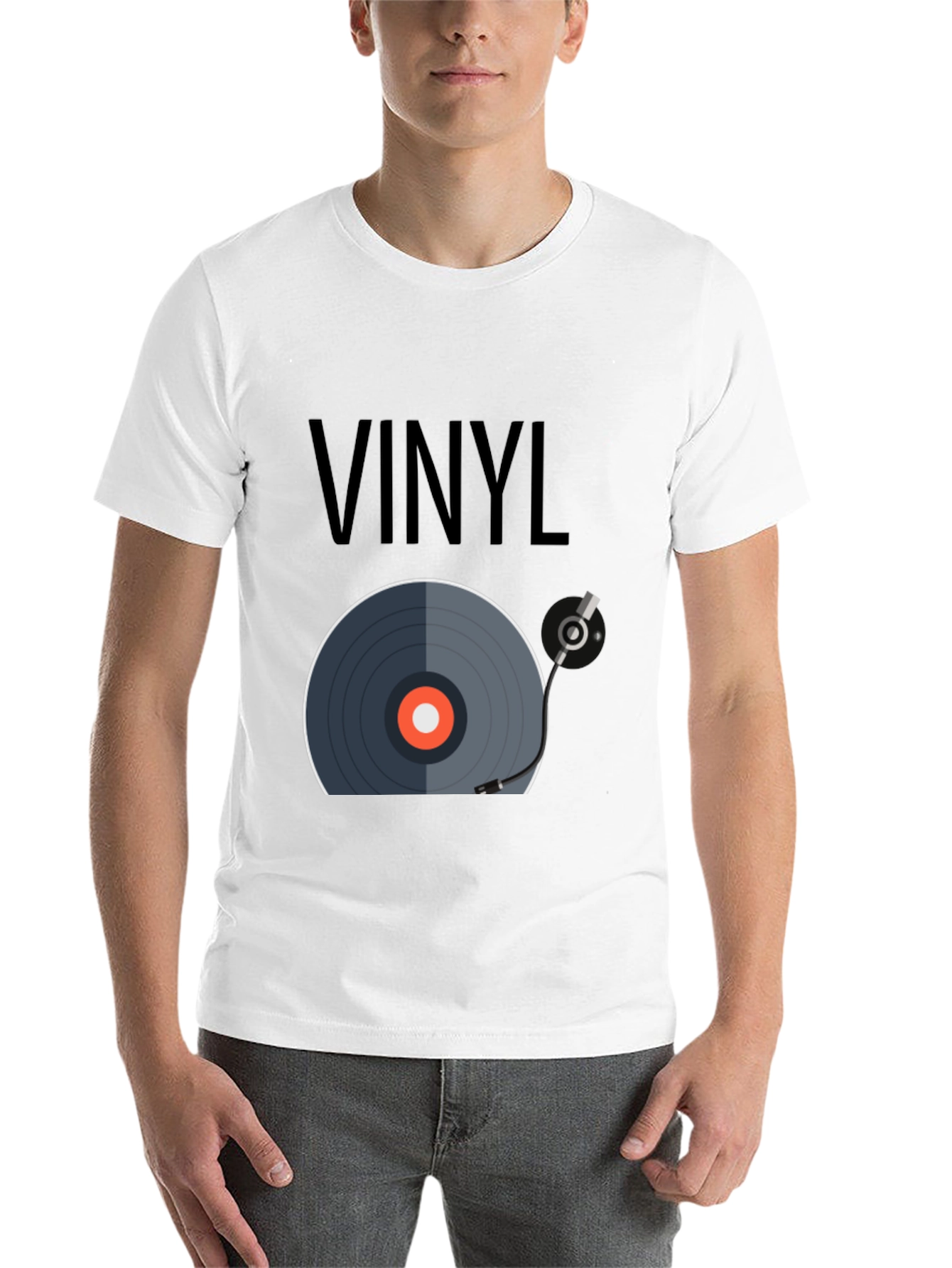Black Vinyl Record Graphic Tee - Music Lover's T-Shirt view 14