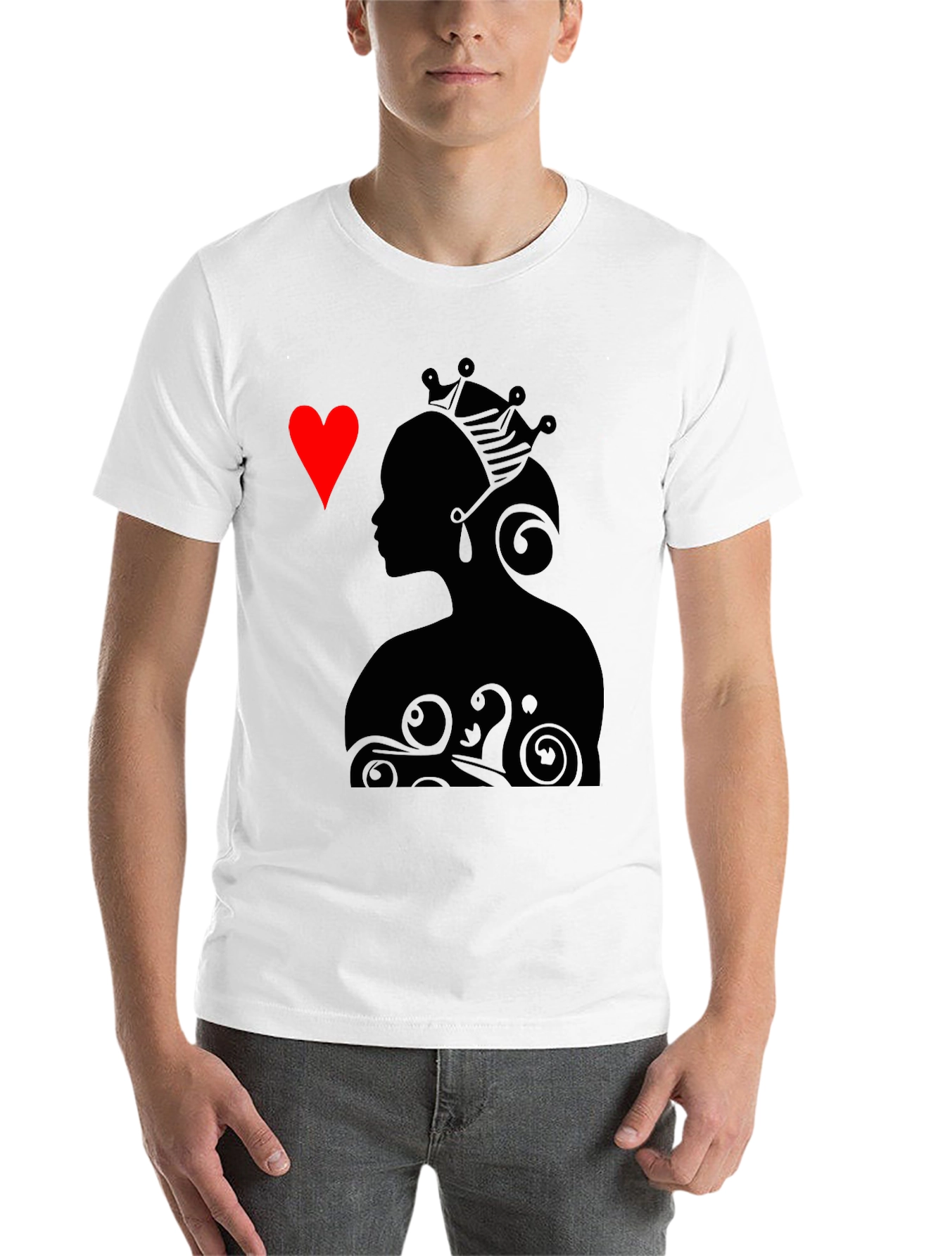 Black Queen of Hearts Graphic Tee - Stylish Black T-Shirt view 14