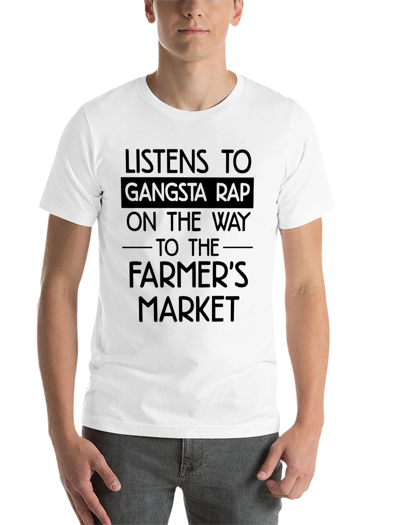 Black Gangsta Rap Farmer's Market Black T-Shirt view 14