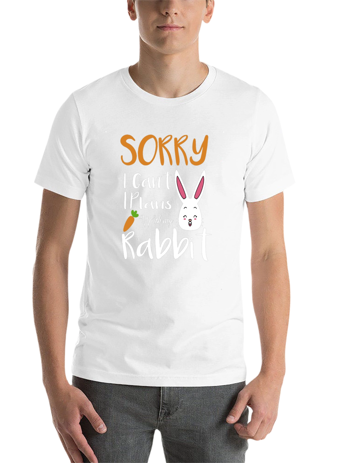 Funny Easter Bunny Sorry Rabbit Plans T-Shirt - 14