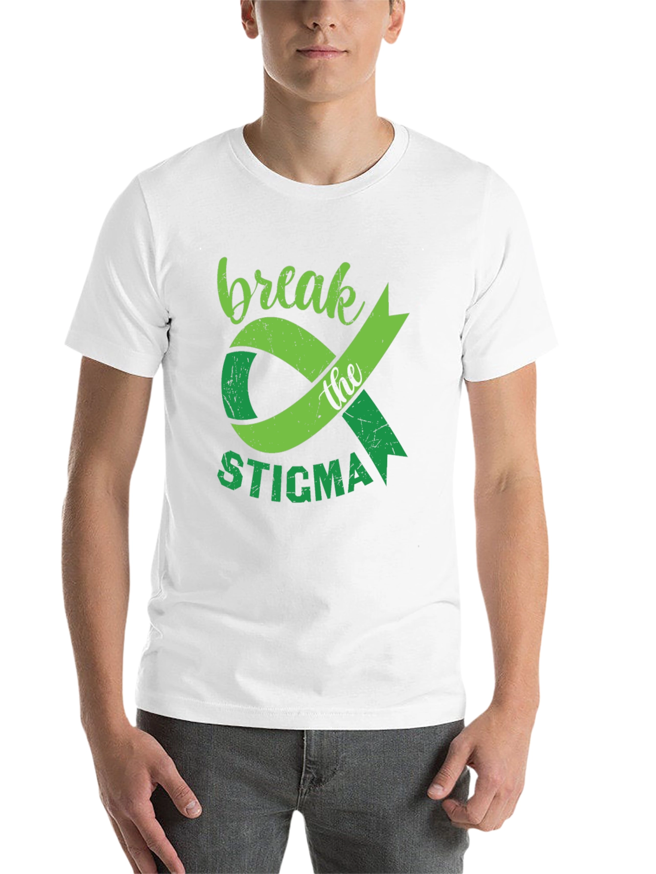 Black Break the Stigma T-Shirt Mental Health Awareness view 14