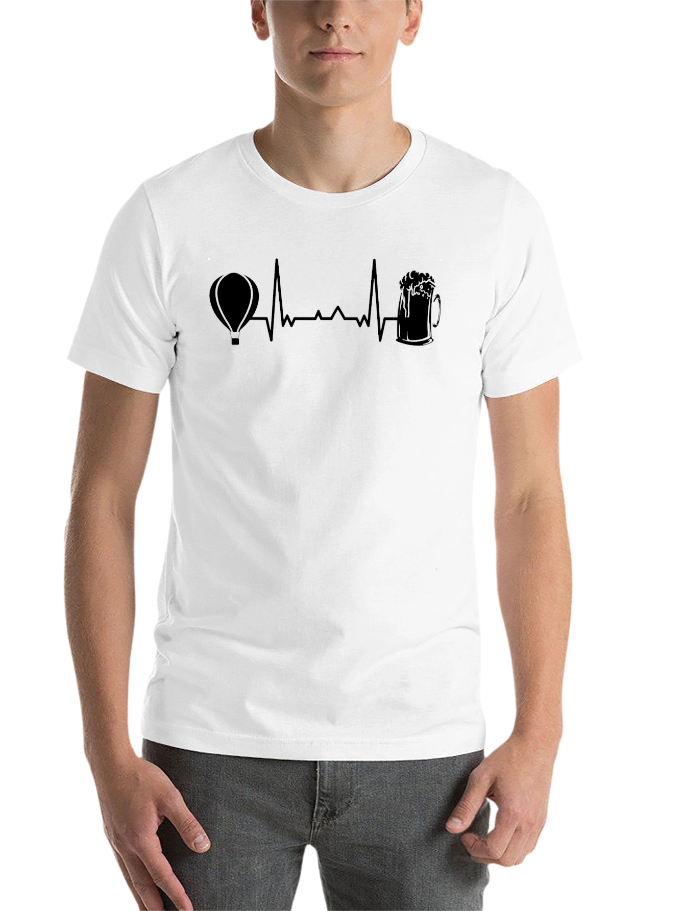 Black Heartbeat T-Shirt: Balloon and Beer view 14