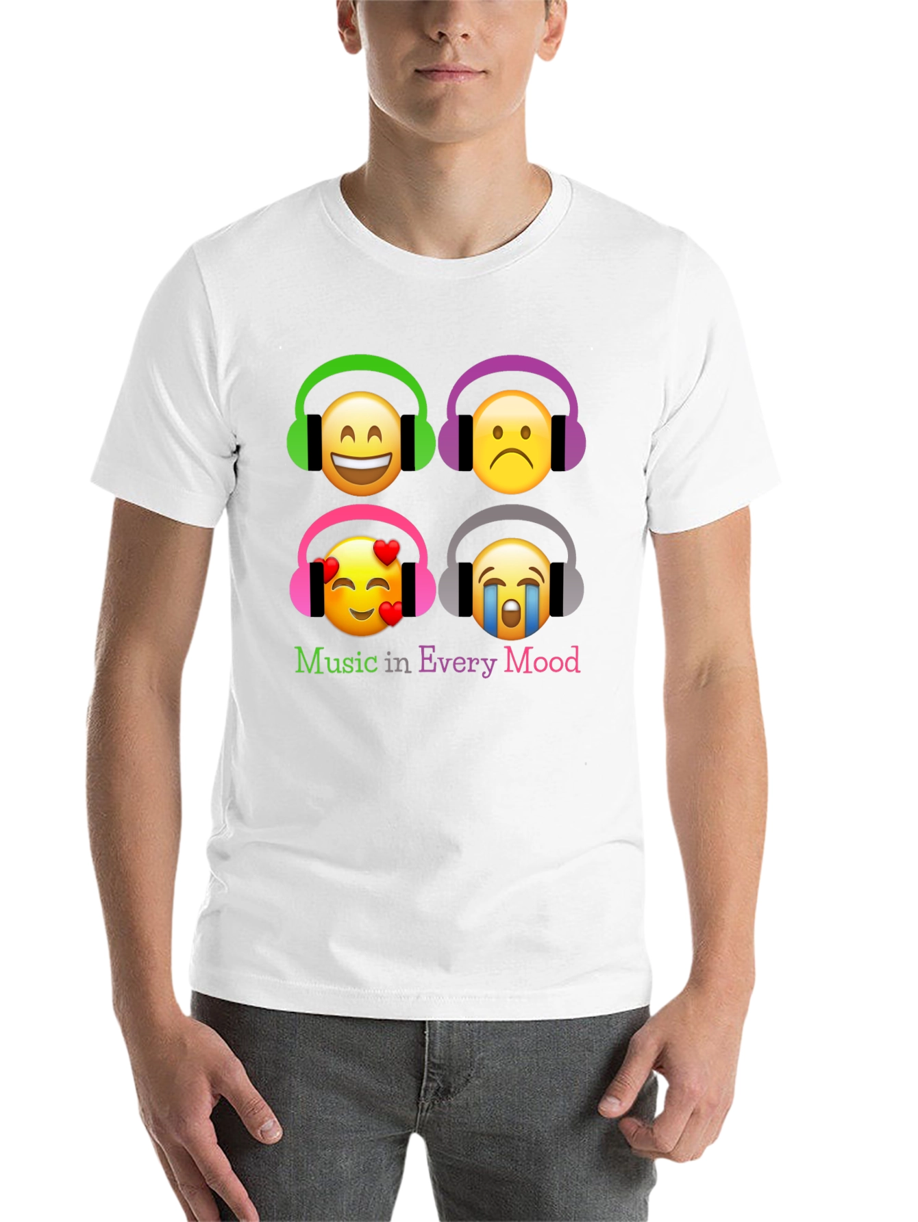 Black Music in Every Mood Emoji T-Shirt - Black view 14