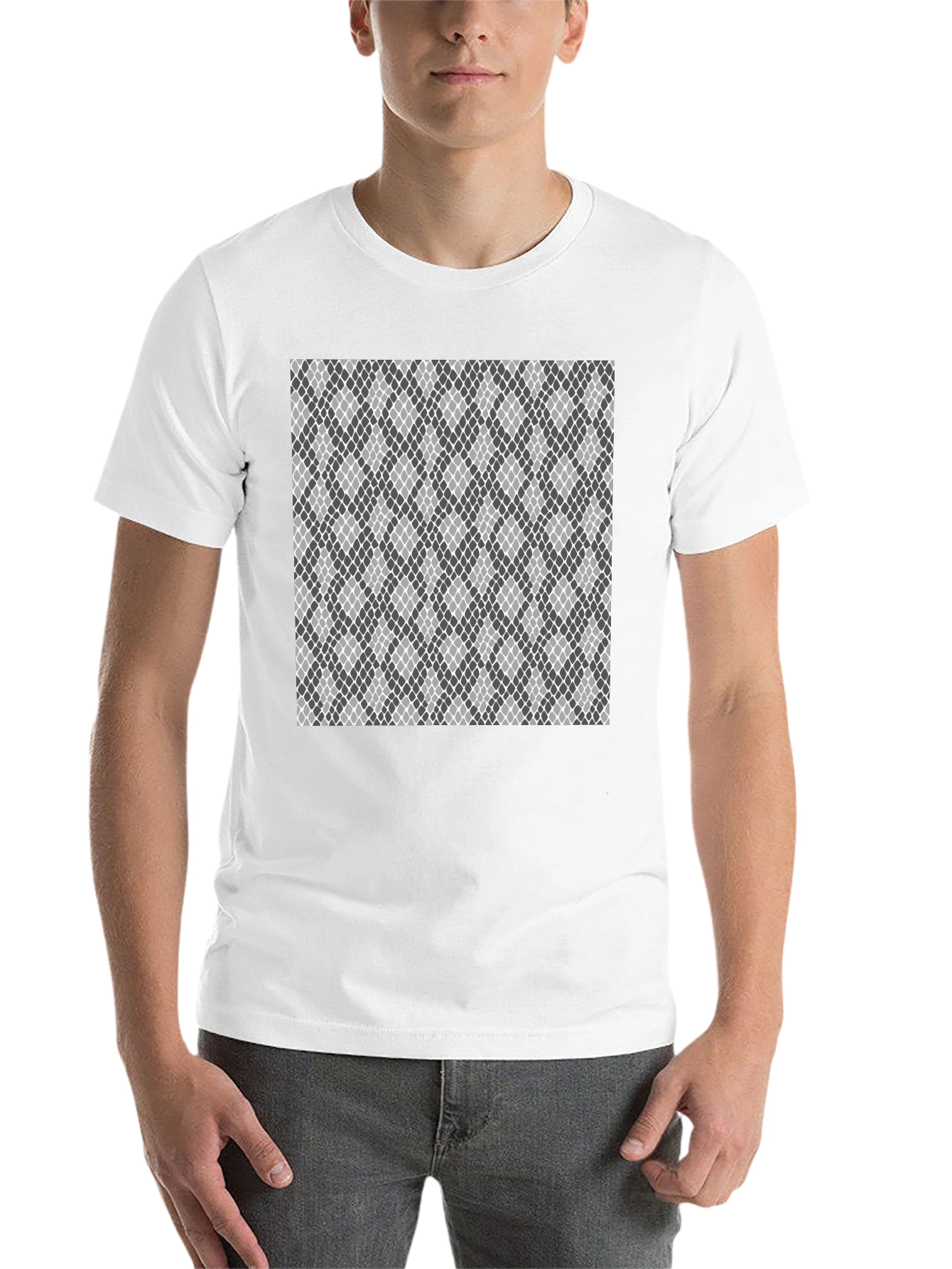 Black Geometric Patterned Tee view 14