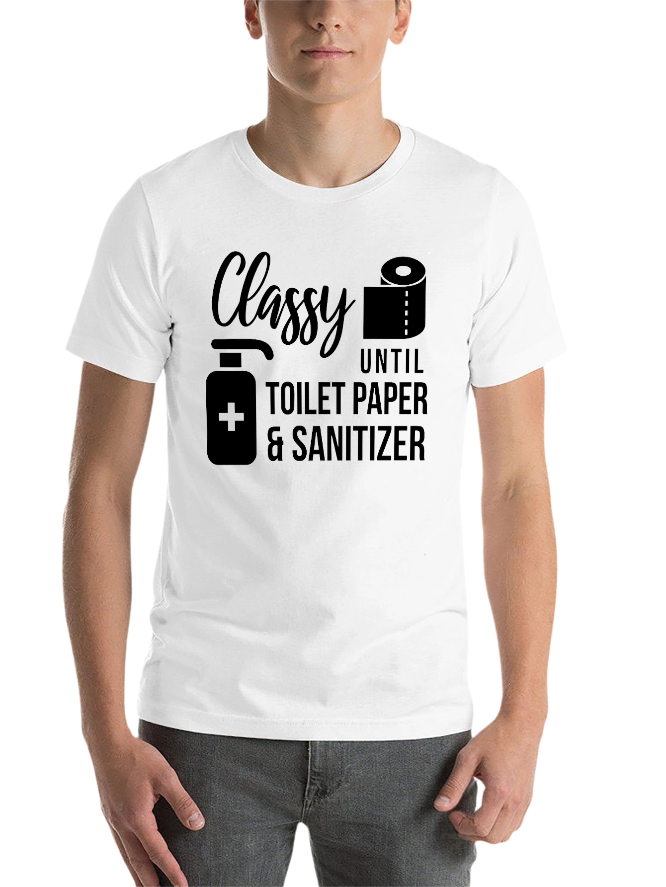 Black Classy Toilet Paper & Sanitizer T-Shirt view 14