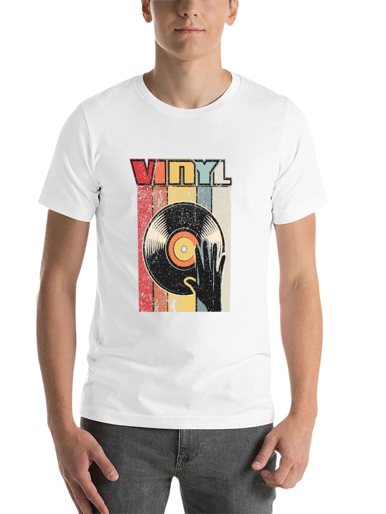 Black Vintage Vinyl Record T-Shirt view 14