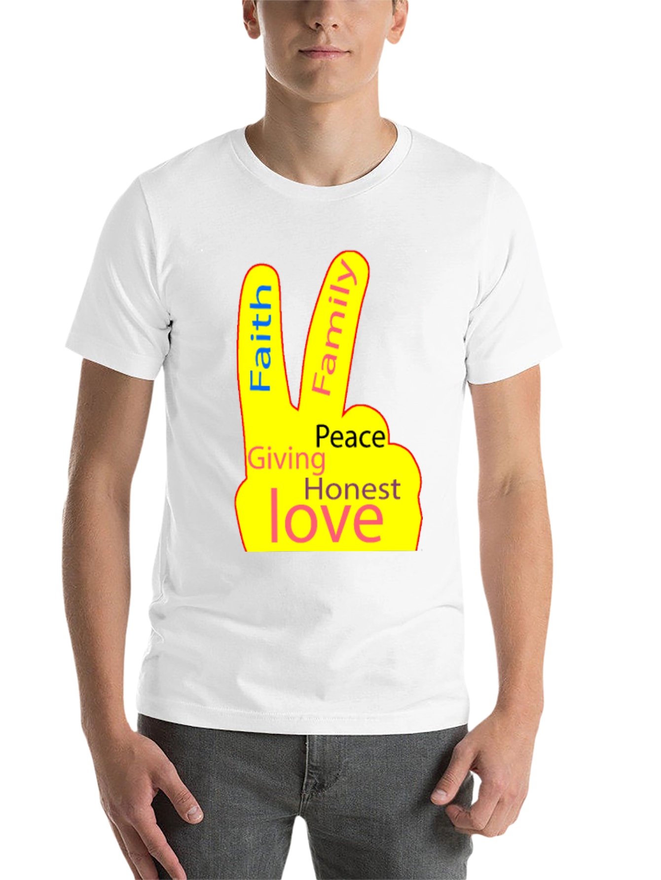 Black Faith, Family, Love Peace T-Shirt view 14