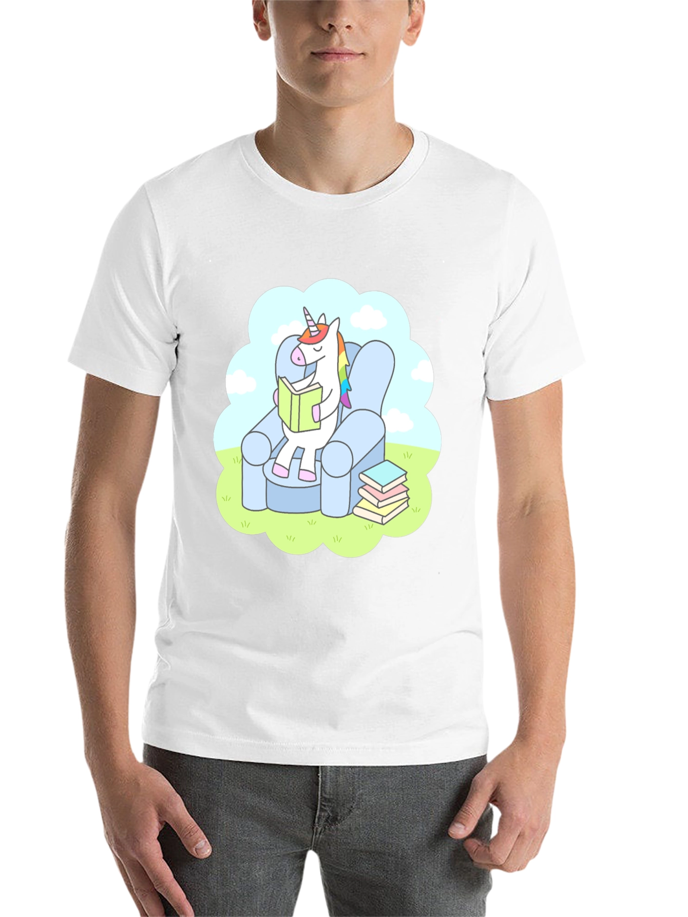 Black Unicorn Reading T-Shirt - Comfy Cotton Tee view 14