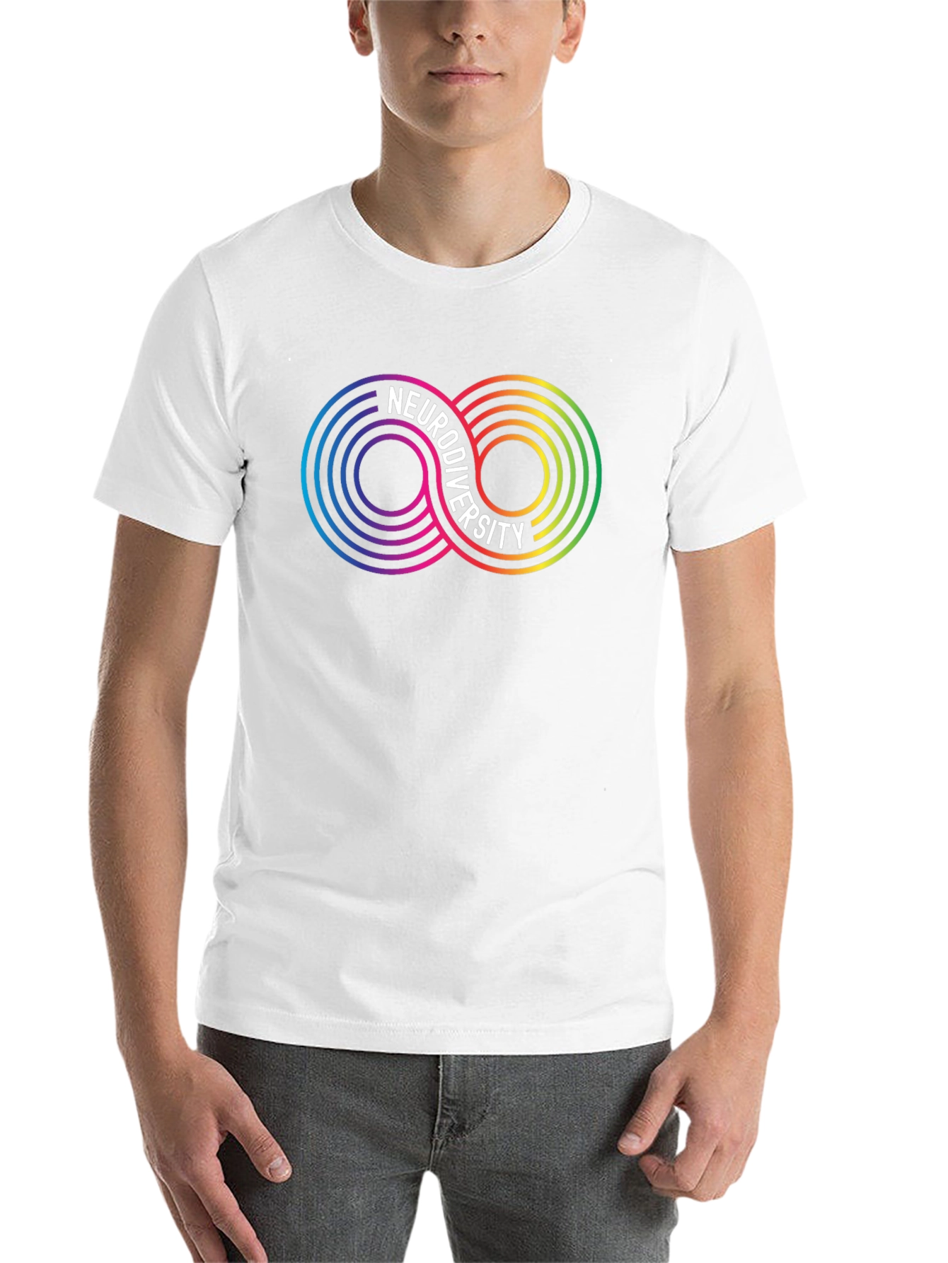 Black Neurodiversity Infinity Symbol Graphic T-Shirt view 14