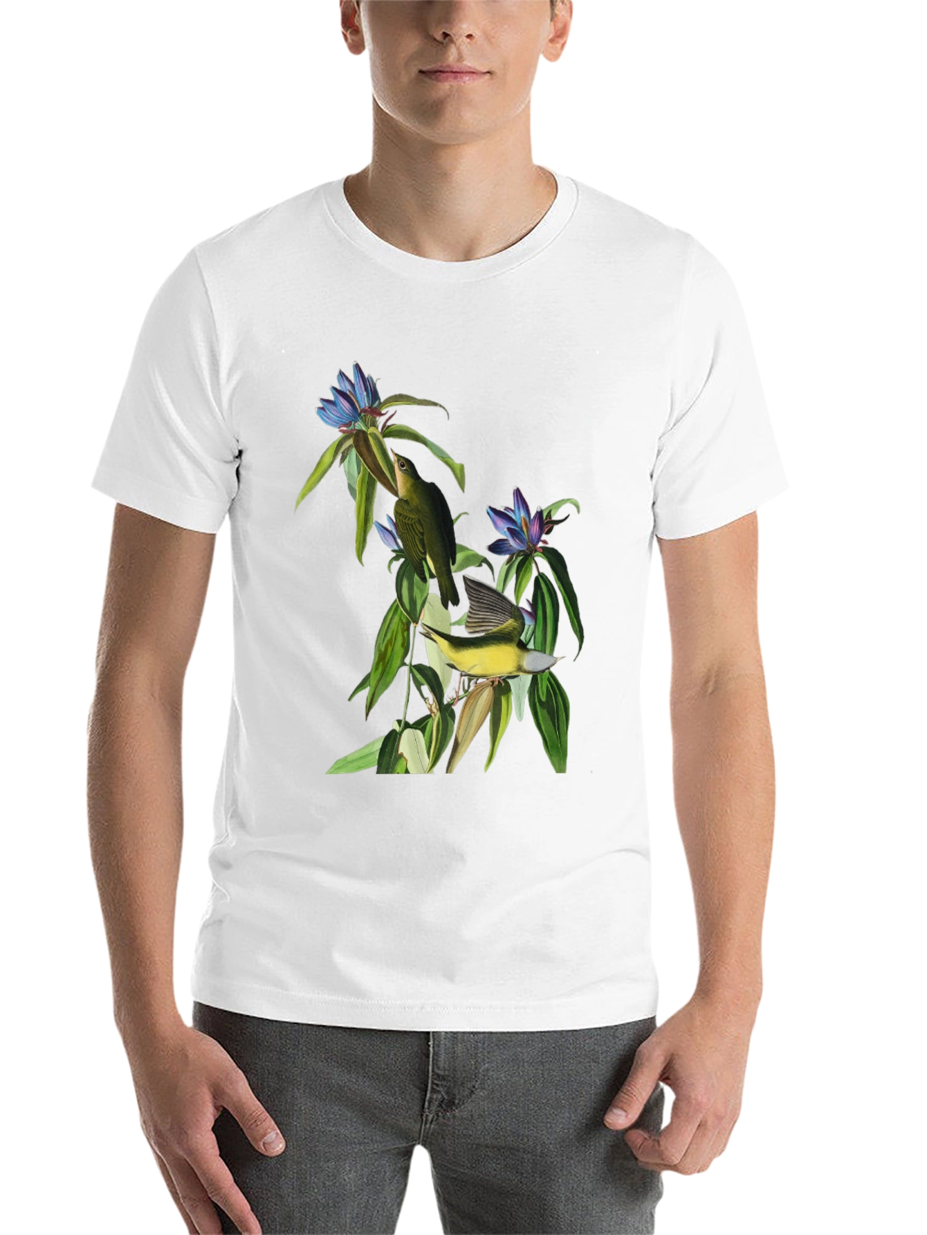 Black Vintage Botanical Bird Graphic Tee view 14