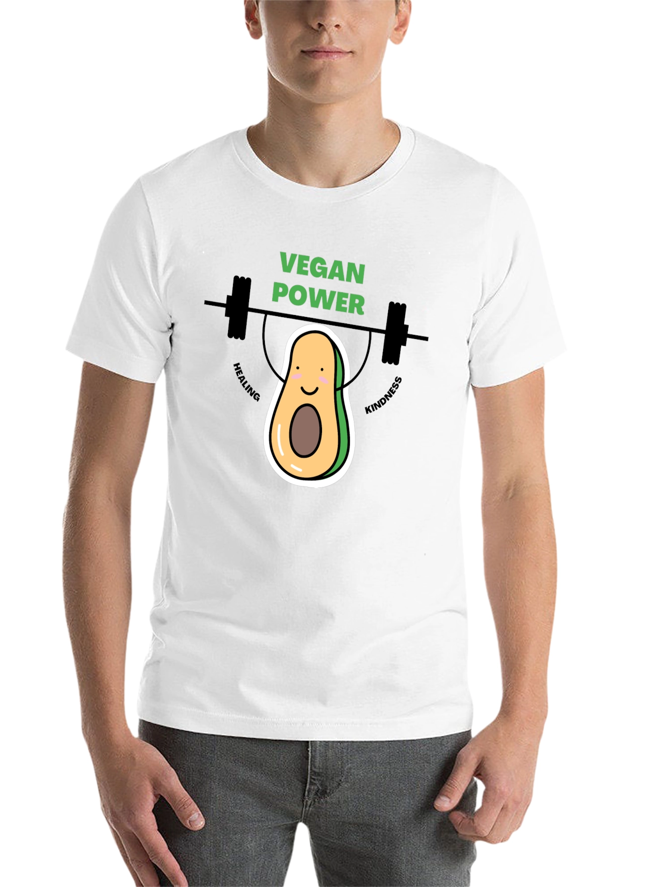 Black Vegan Power Avocado Graphic Tee view 14