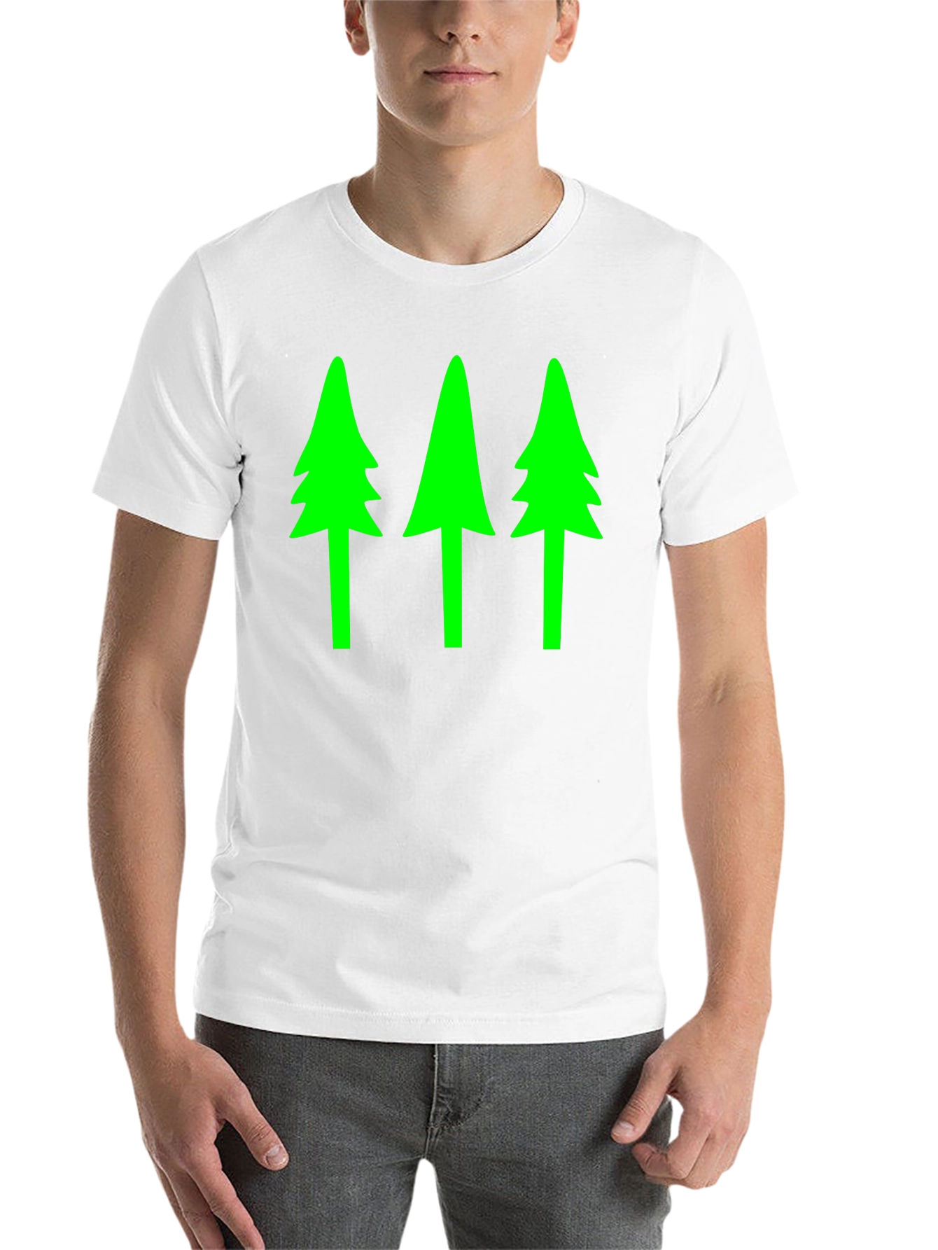 Black Green Tree Graphic Black T-Shirt view 14