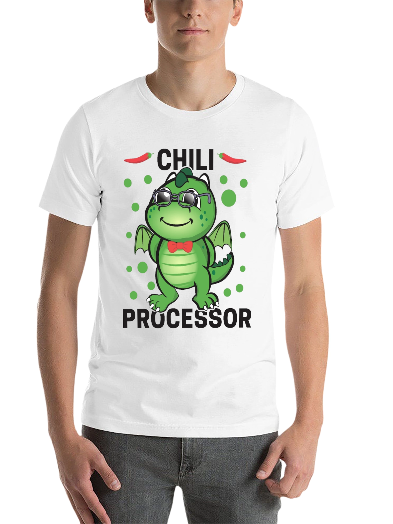 Black Chili Processor T-Shirt - Cute Dragon Design view 14