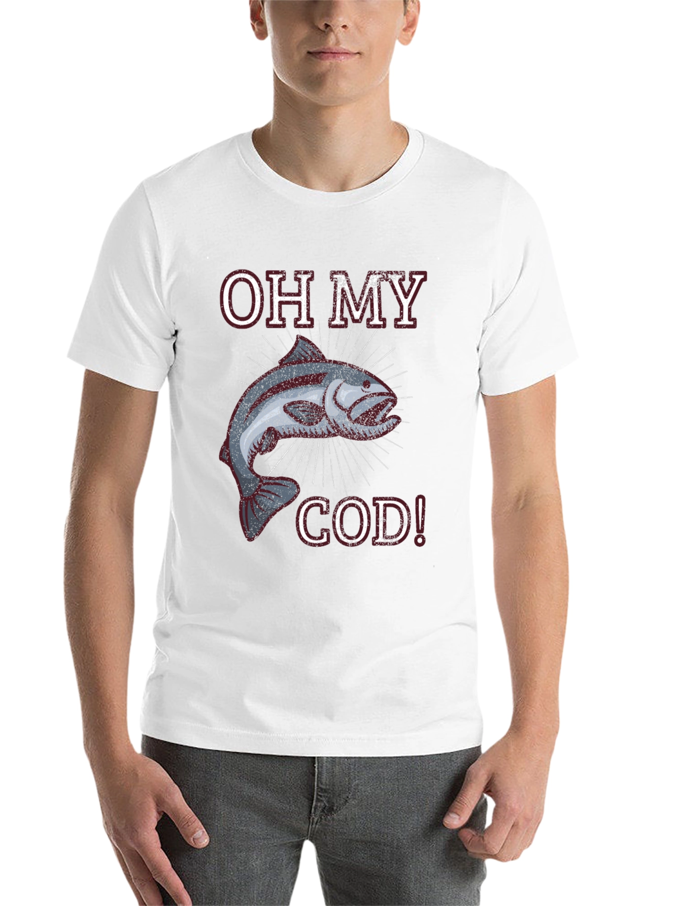 Black Oh My Cod! Funny Fish Graphic T-Shirt view 14