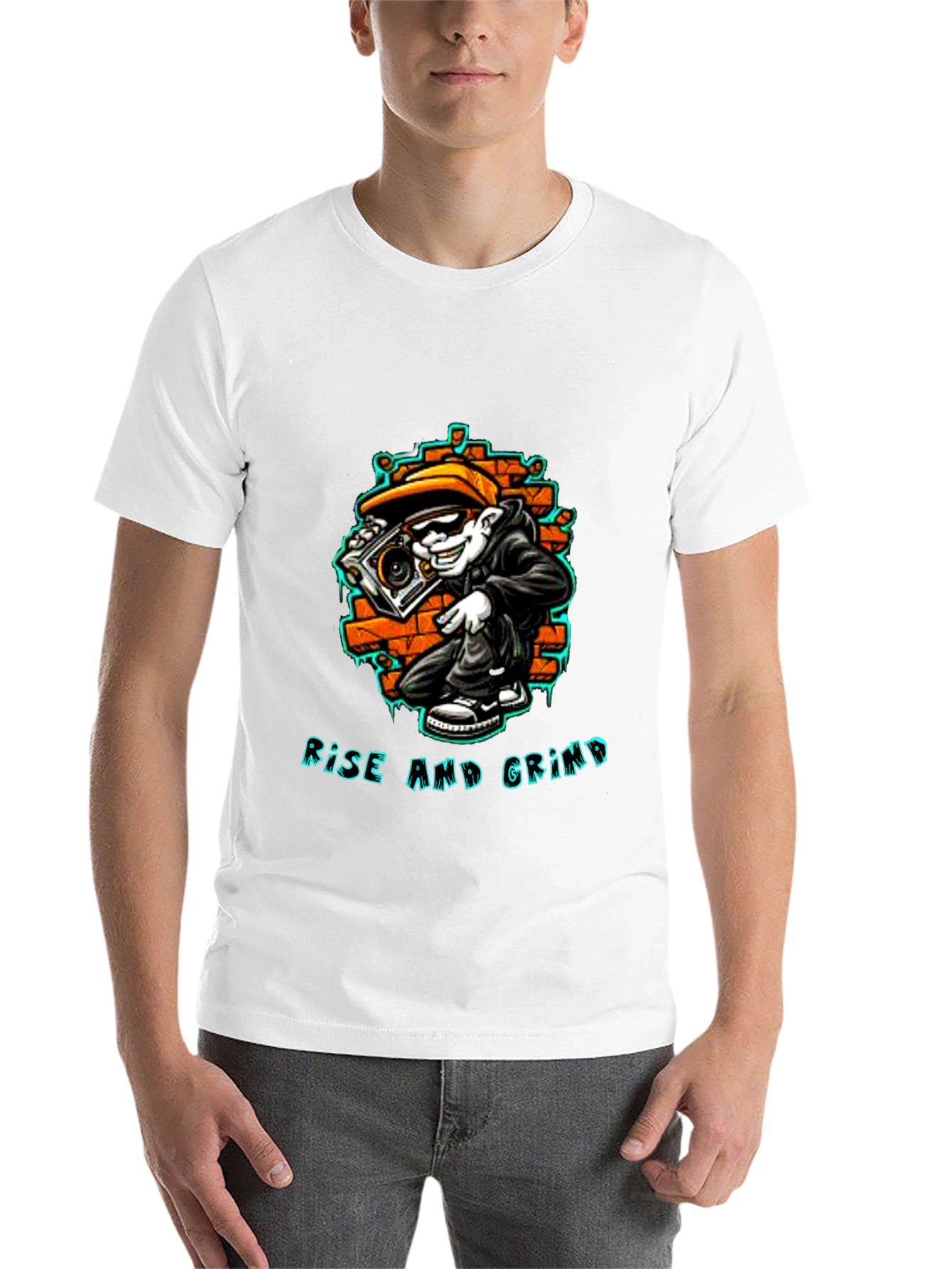 Black Rise and Grind Graphic Tee - Streetwear Style view 14