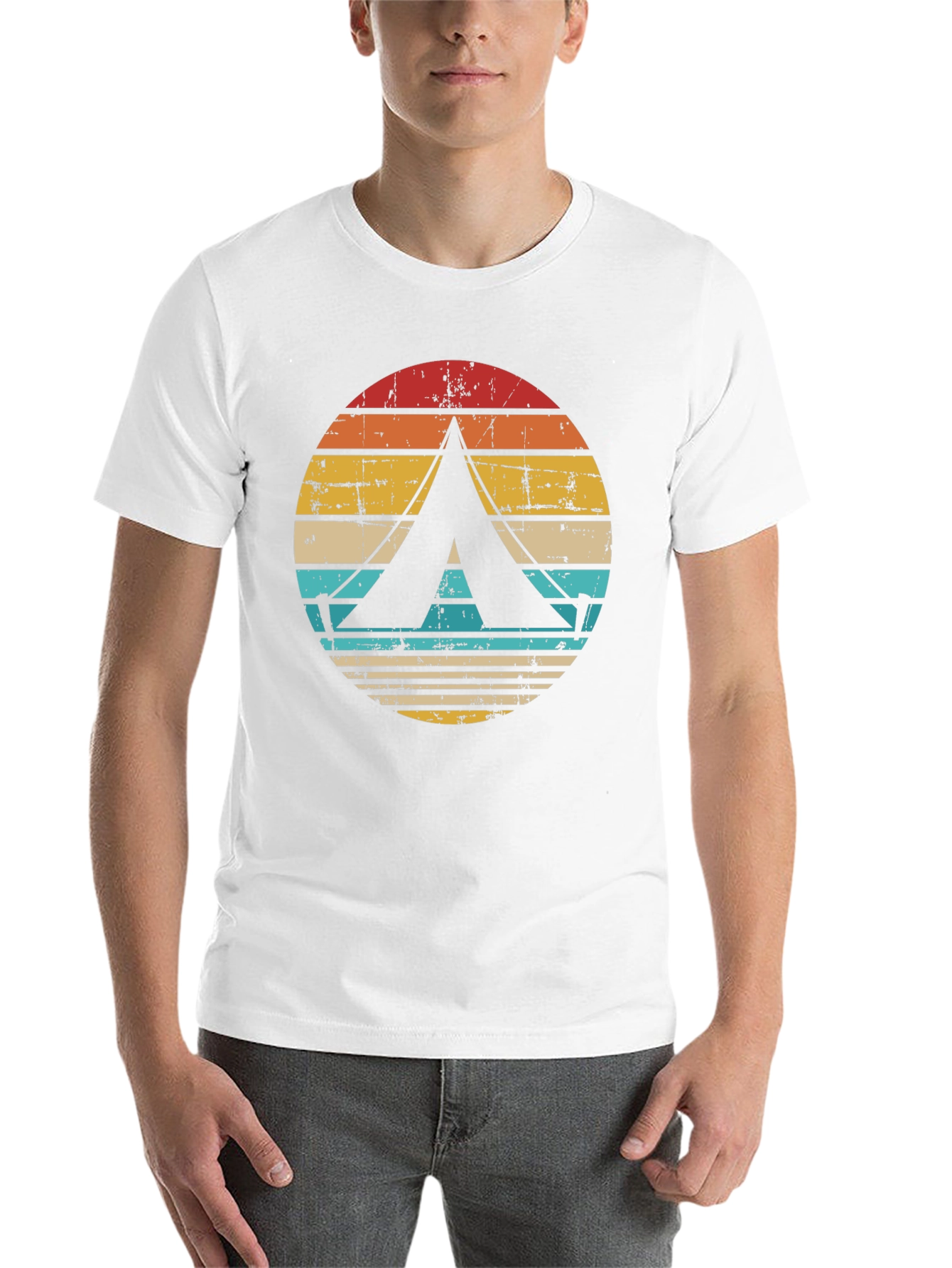 Black Vintage Camping Tent Graphic Tee view 14