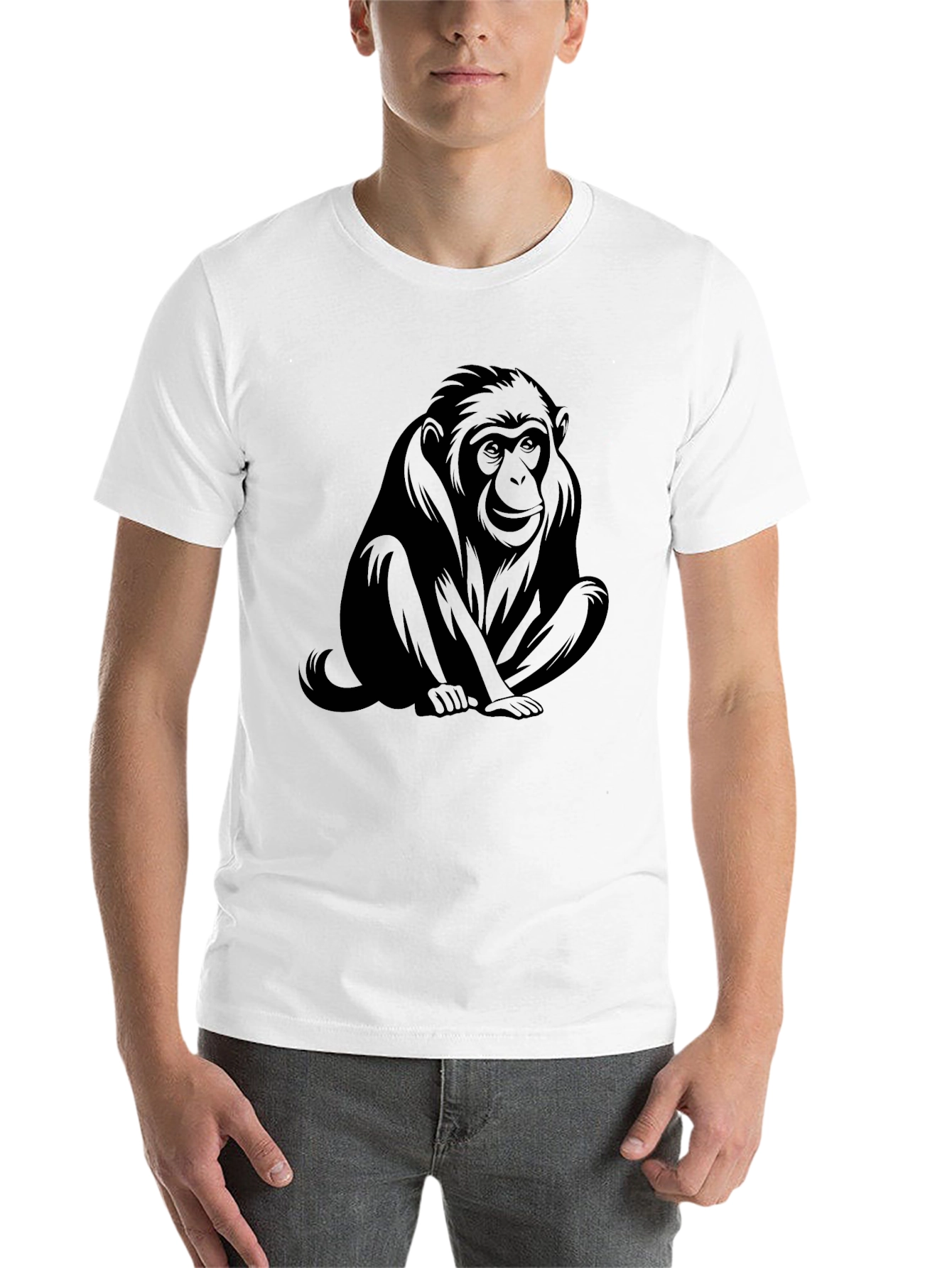 Black Black Monkey Graphic Tee - Unisex Casual Shirt view 14