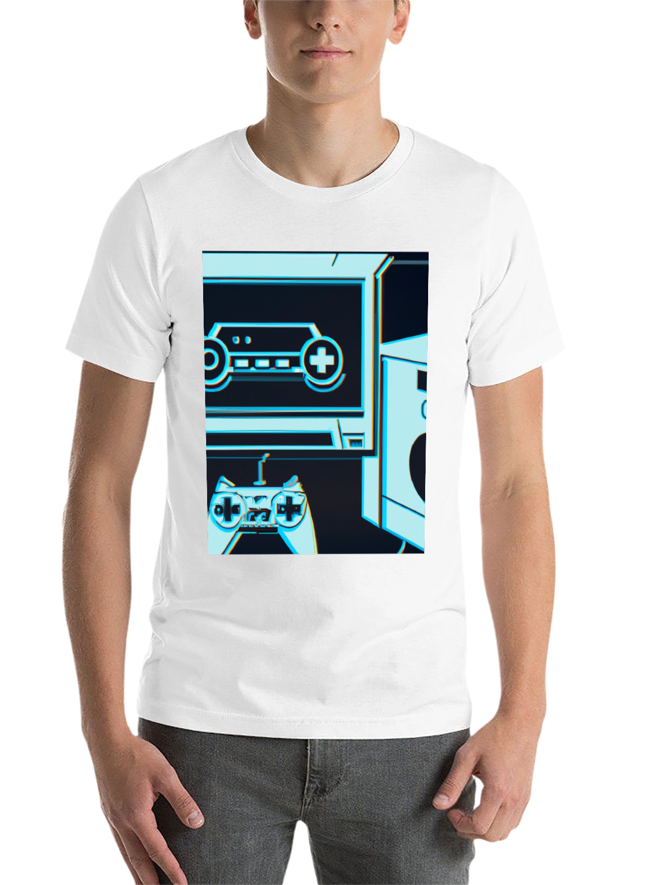 Black Retro Gaming T-Shirt - Classic Console Design view 14
