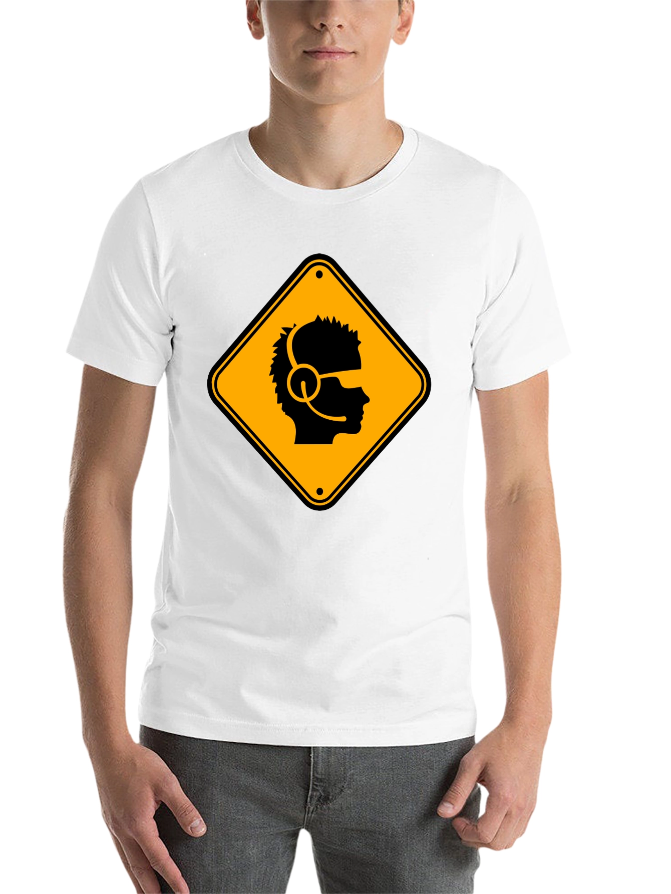 Black Gamer Hazard T-Shirt - Black Cotton Crew Neck Tee view 14