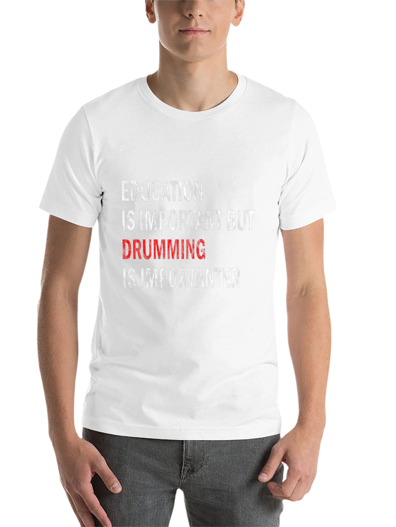 Black Drumming is Importanter T-Shirt - Black Cotton Tee view 14