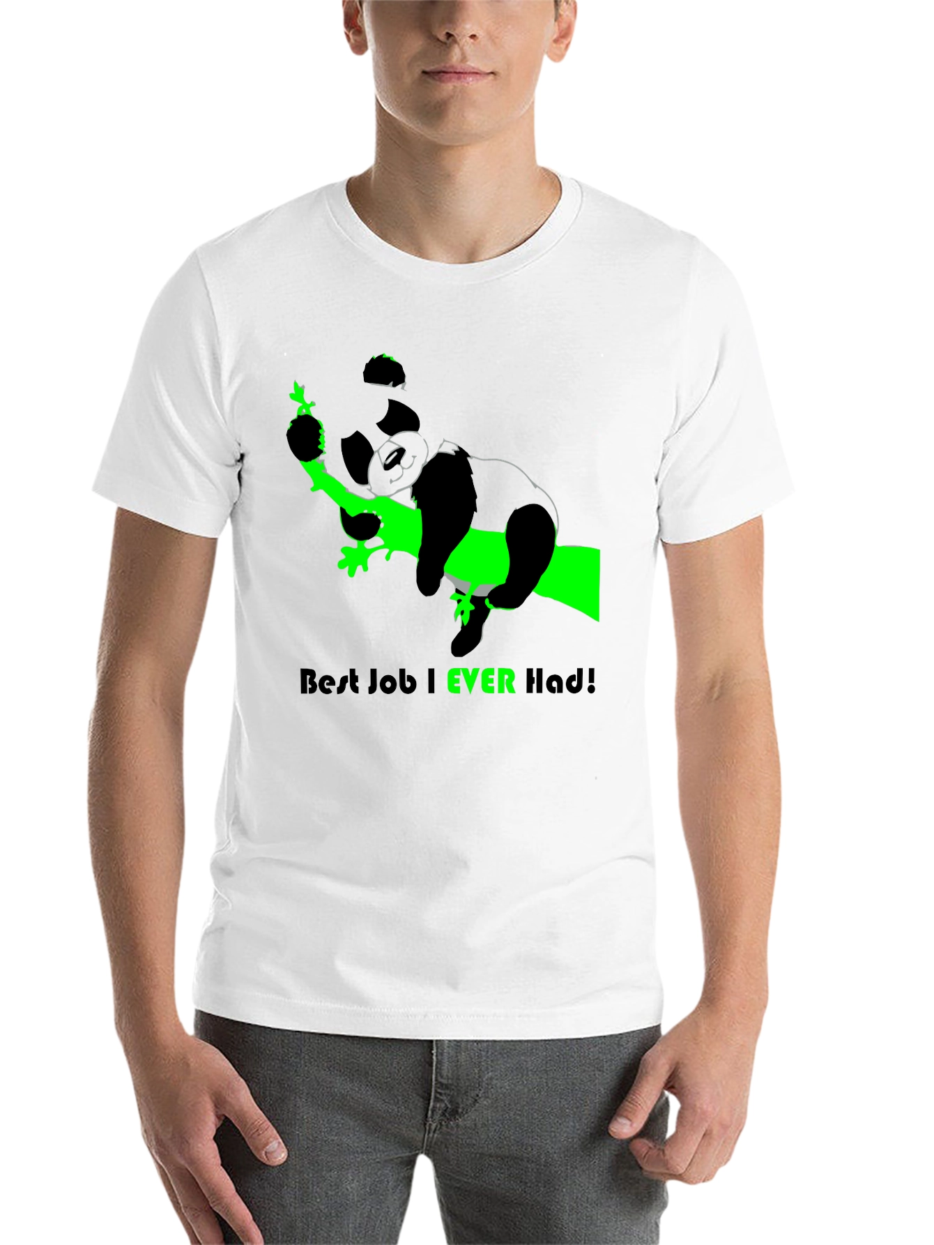 Black Best Job Ever T-Shirt - Relaxed Panda Design view 14