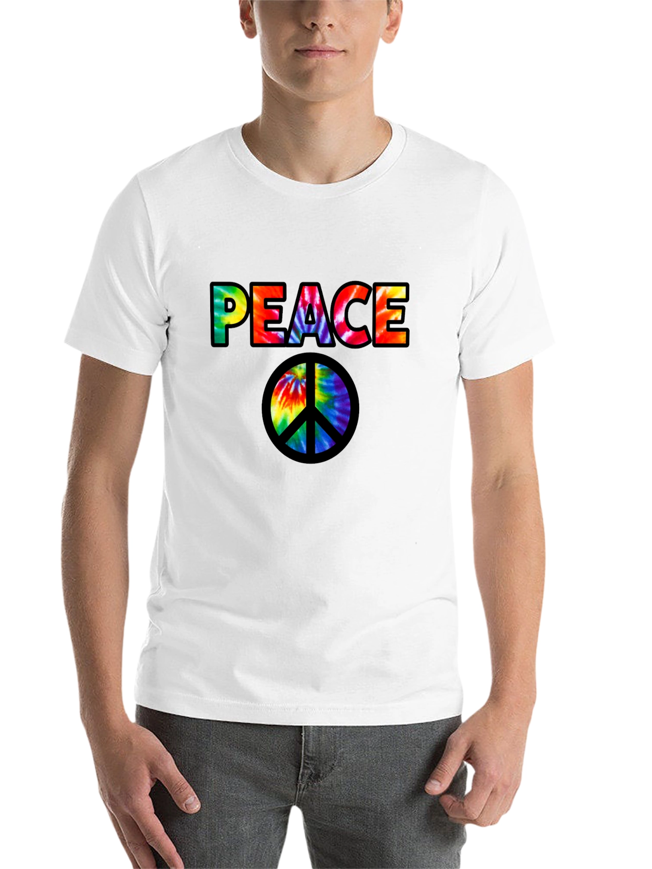 Black Peace Tie Dye Graphic T-Shirt - Mens view 14