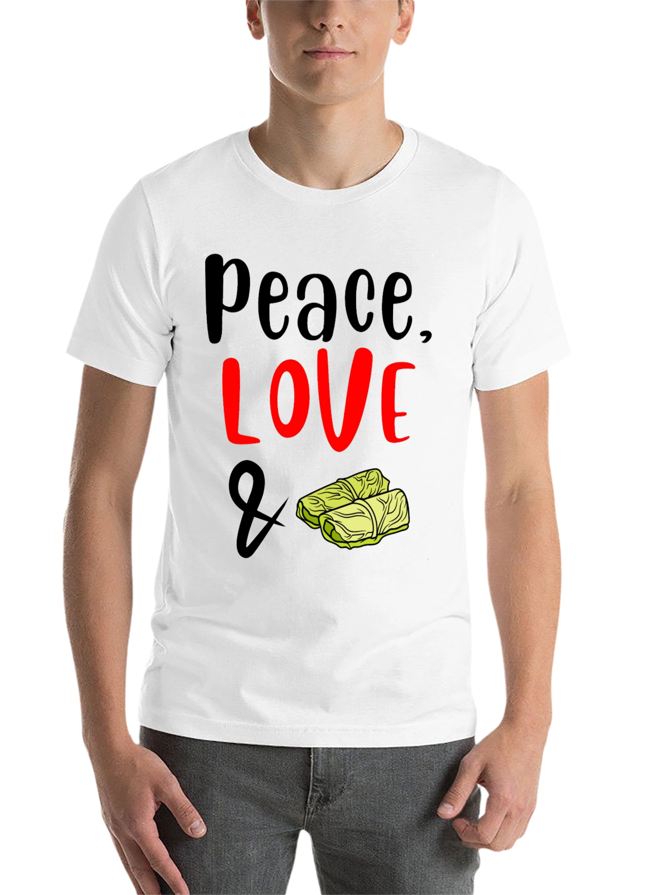 Black Peace, Love & Cabbage Roll T-Shirt view 14