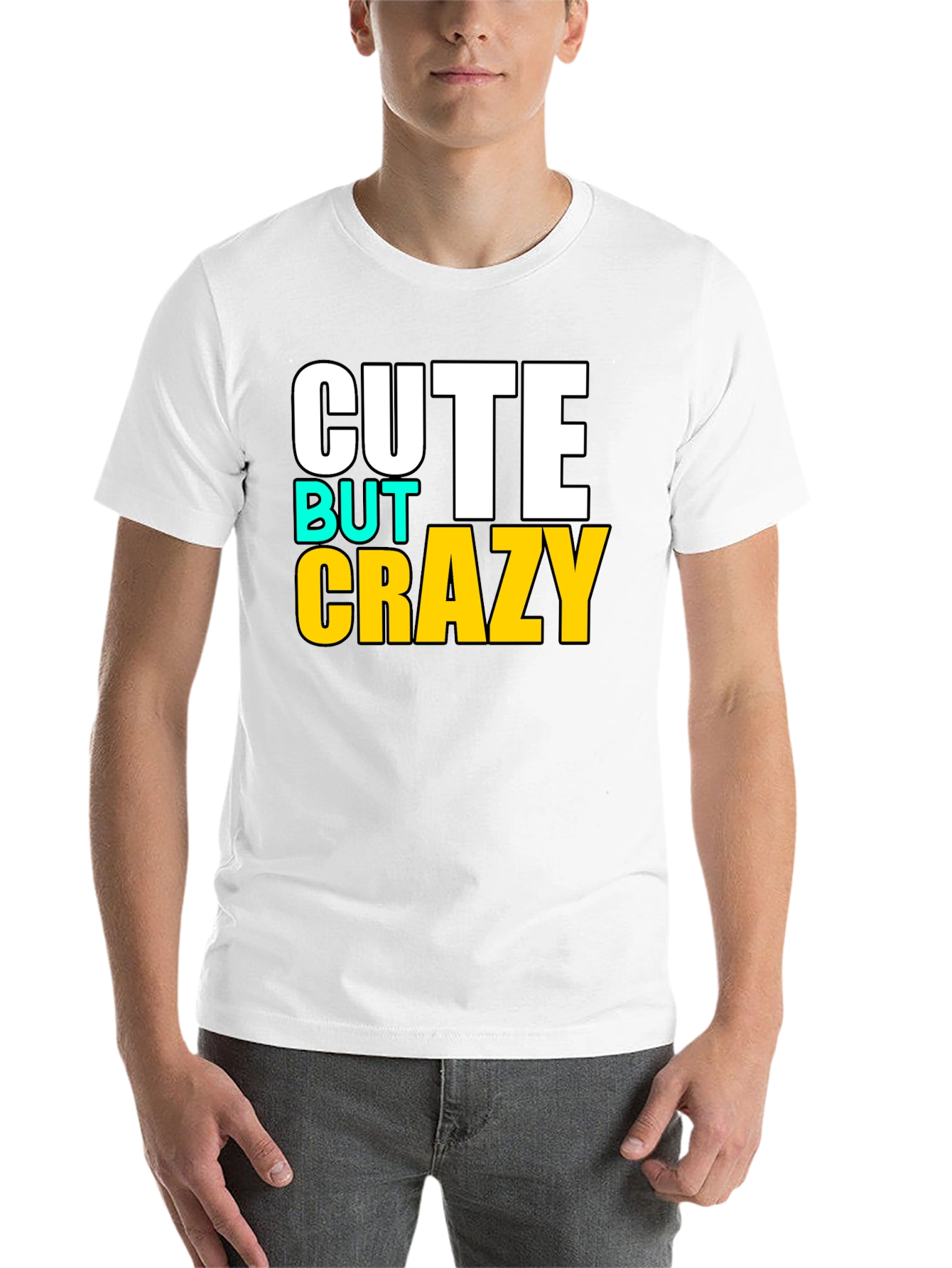 Black Cute But Crazy Graphic T-Shirt - Black view 14