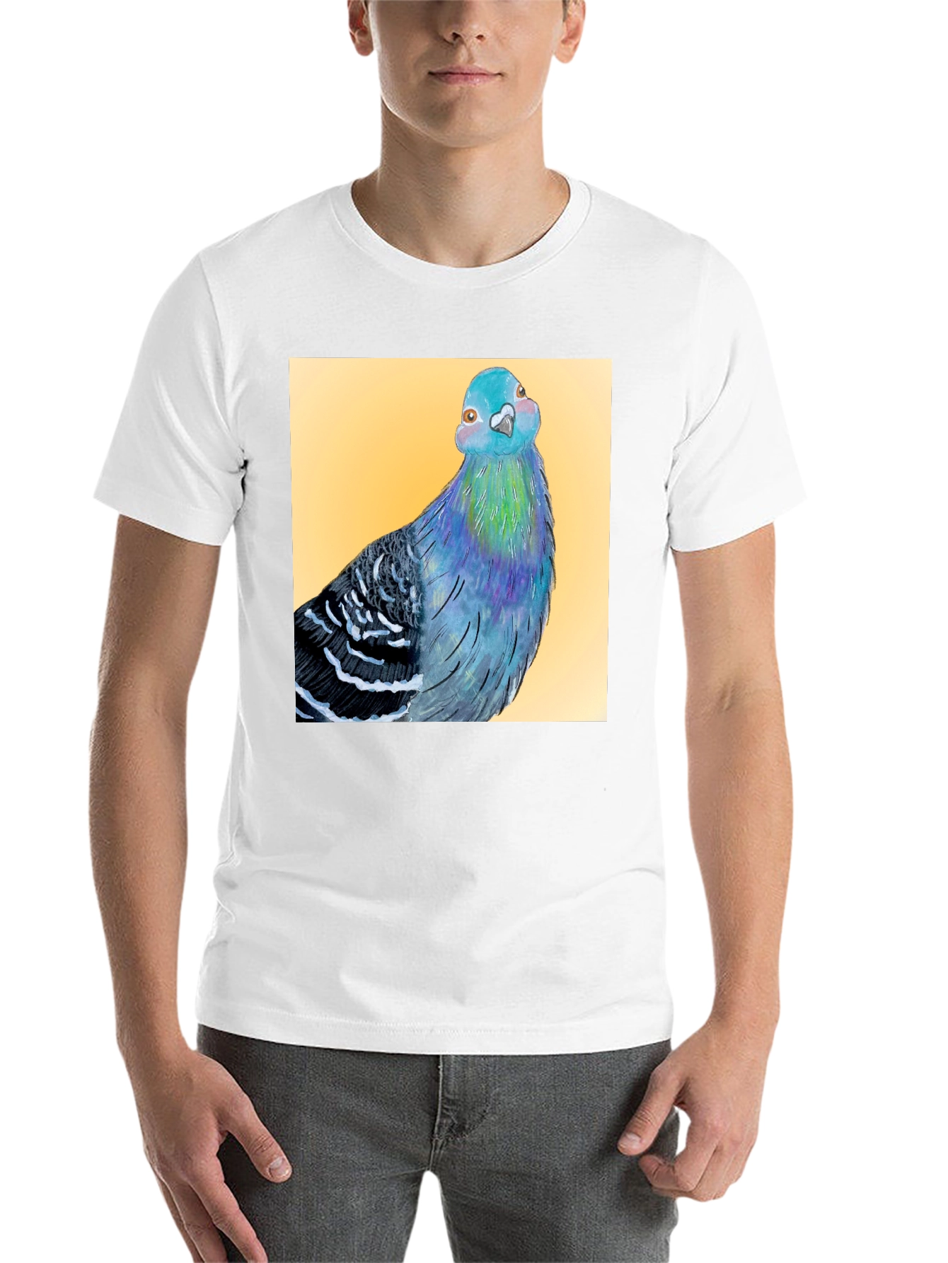 Black Pigeon Graphic T-Shirt - Unique Bird Art Tee view 14