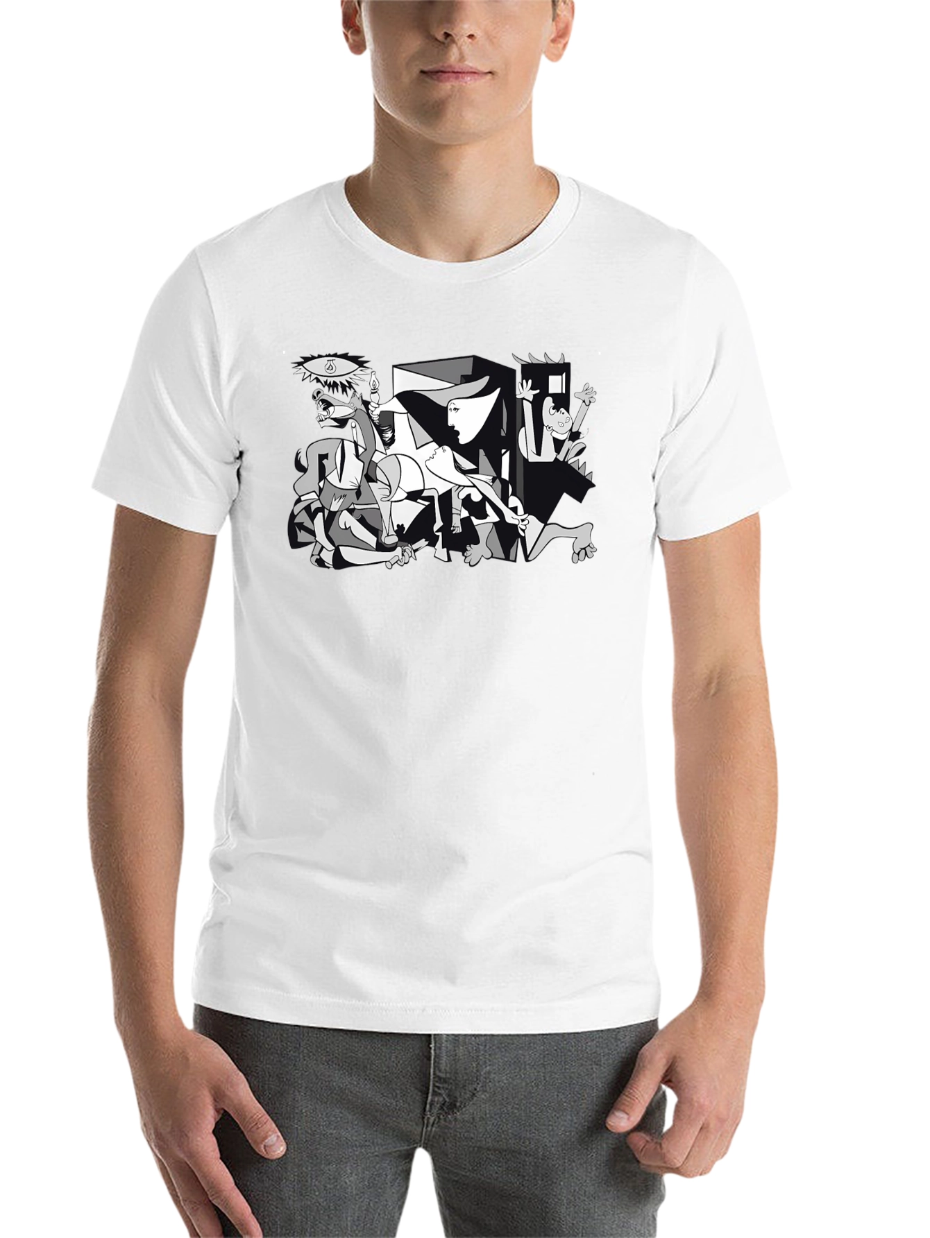 Black Guernica Style Graphic T-Shirt - Black view 14