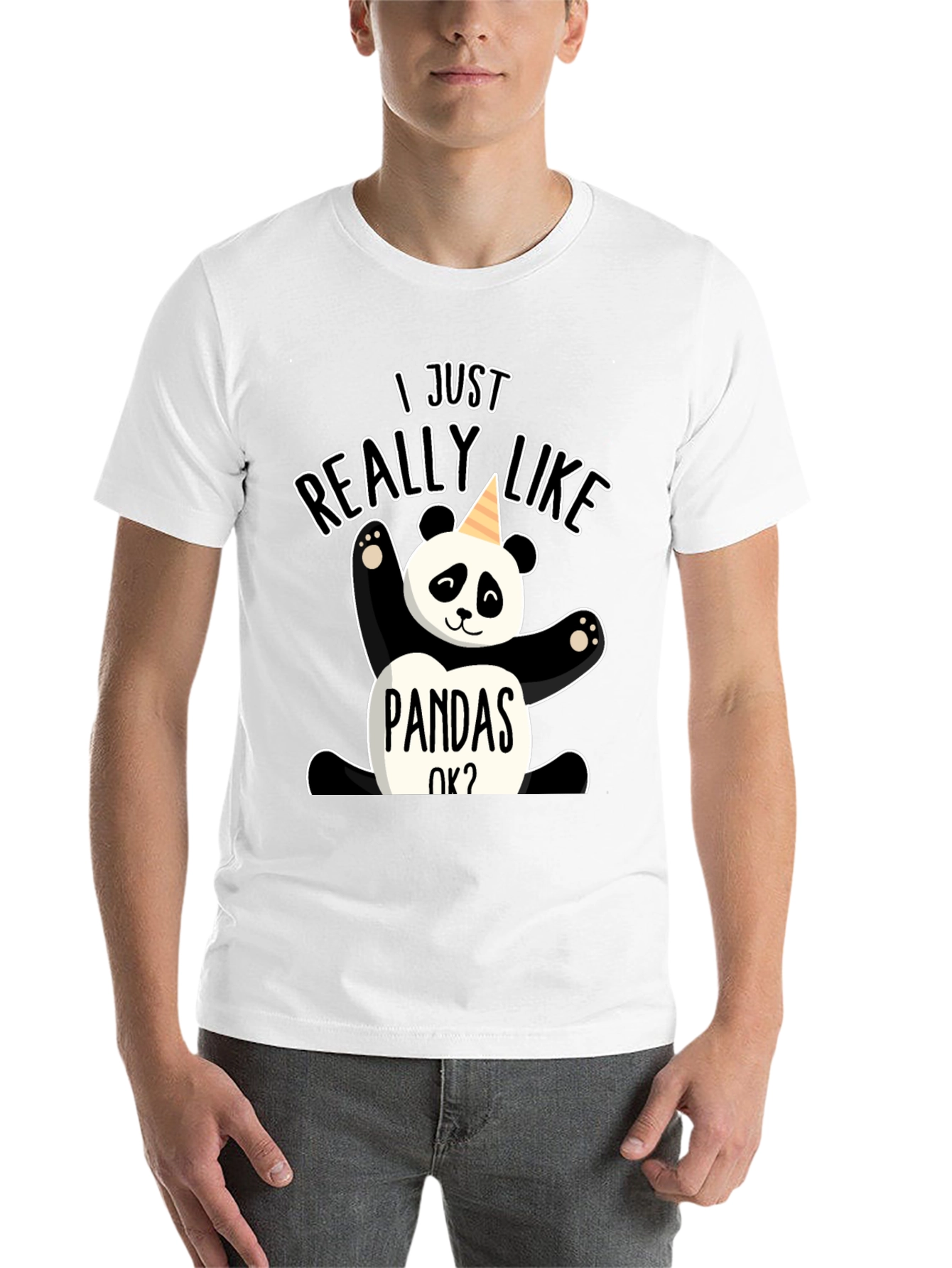 Black I Just Really Like Pandas OK? Graphic Tee view 14