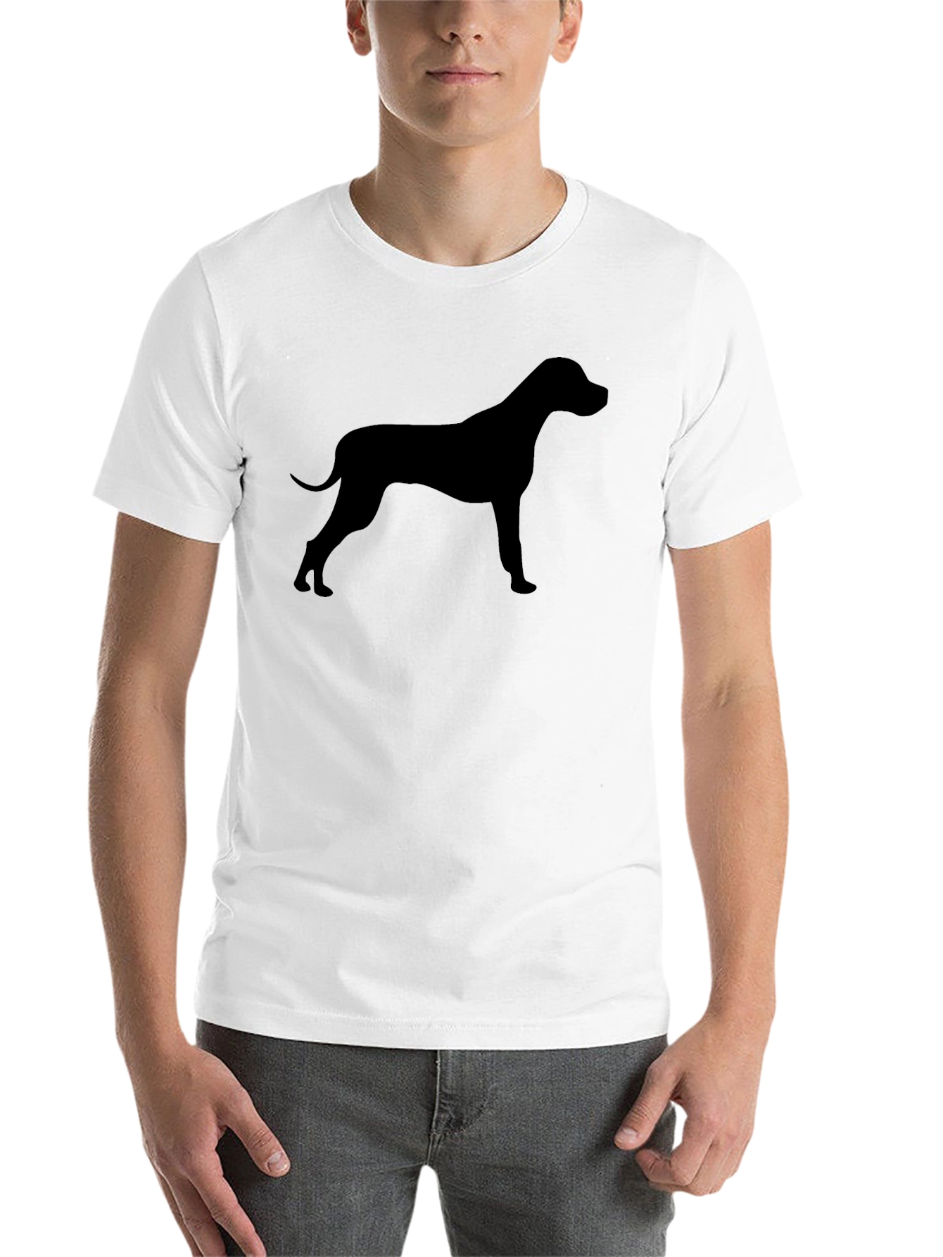 Black Dog Silhouette Black T-Shirt view 14