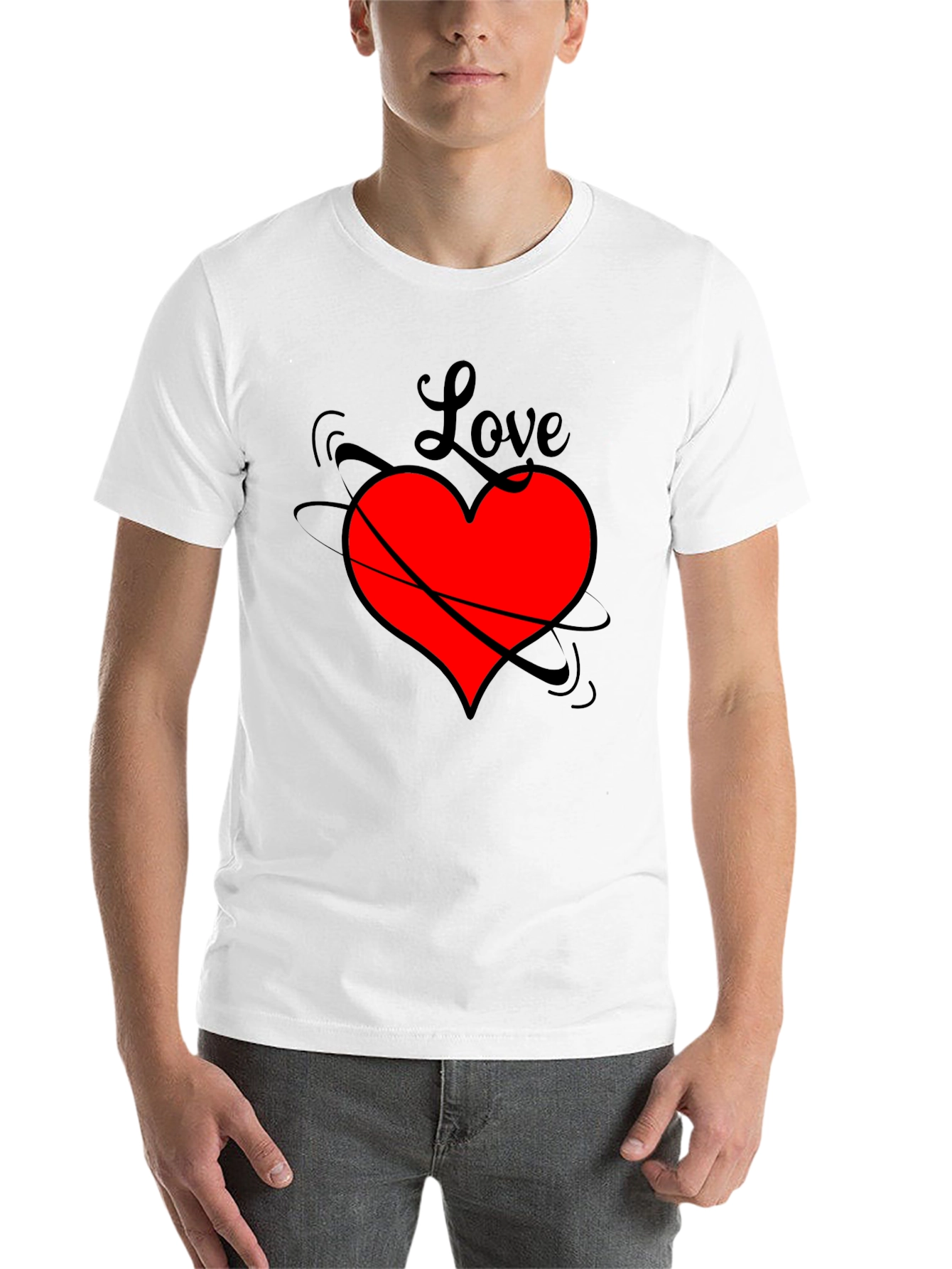 Black Love Heart Black T-Shirt - Stylish Graphic Tee view 14