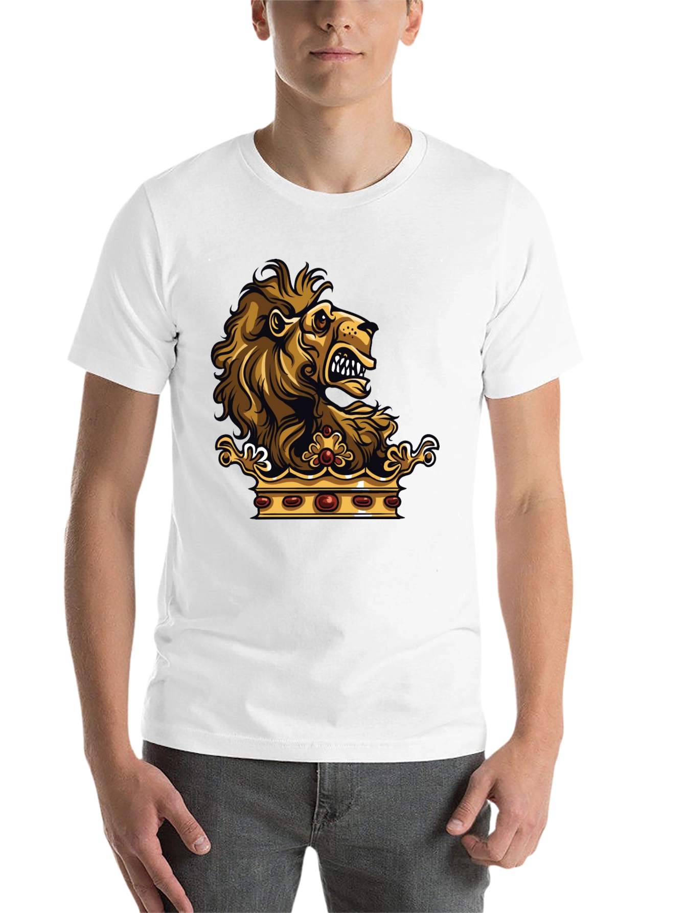 Black Lion Crown Graphic Black T-Shirt view 14