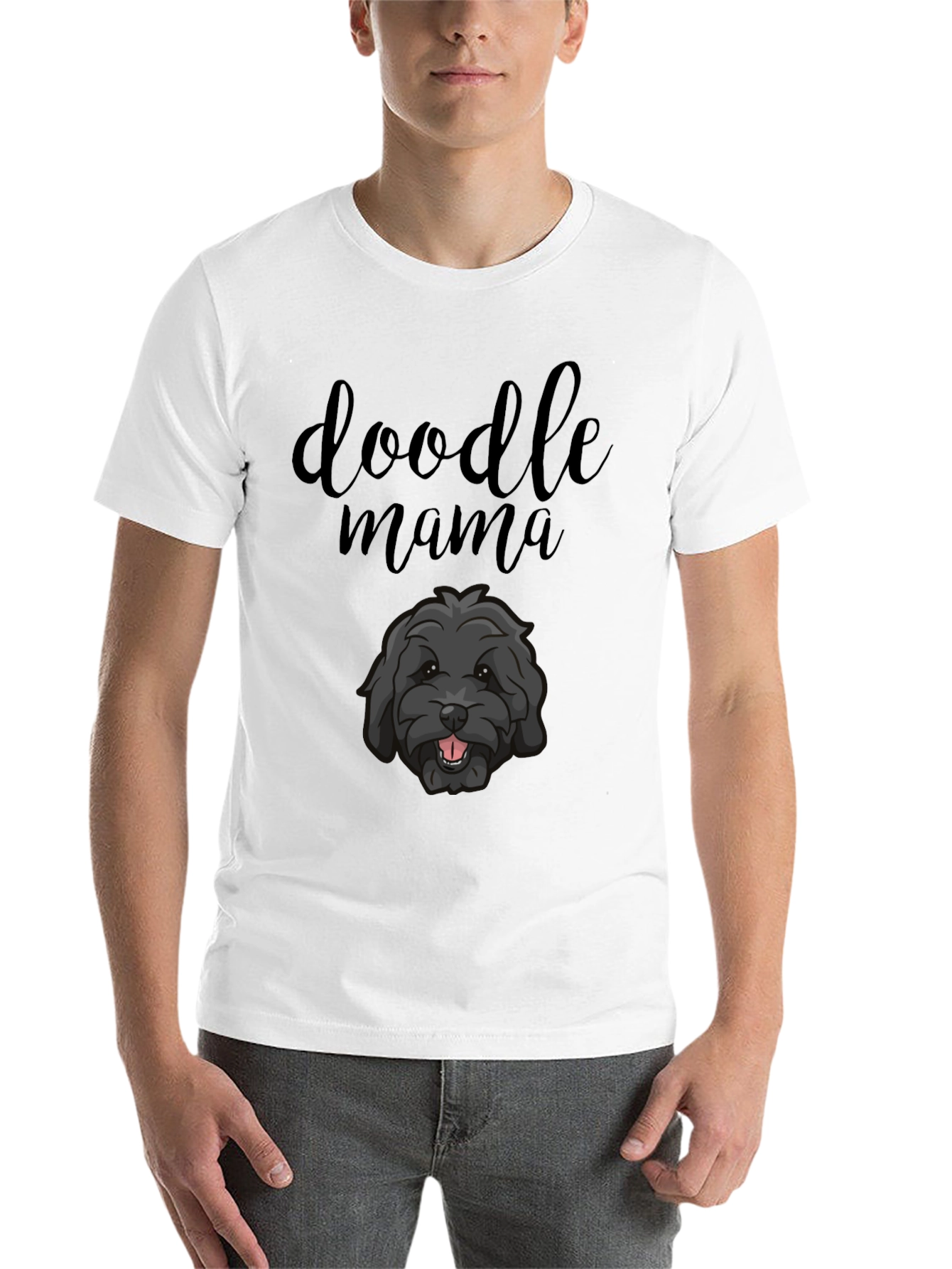 Black Doodle Mama Black T-Shirt - Dog Lover Tee view 14
