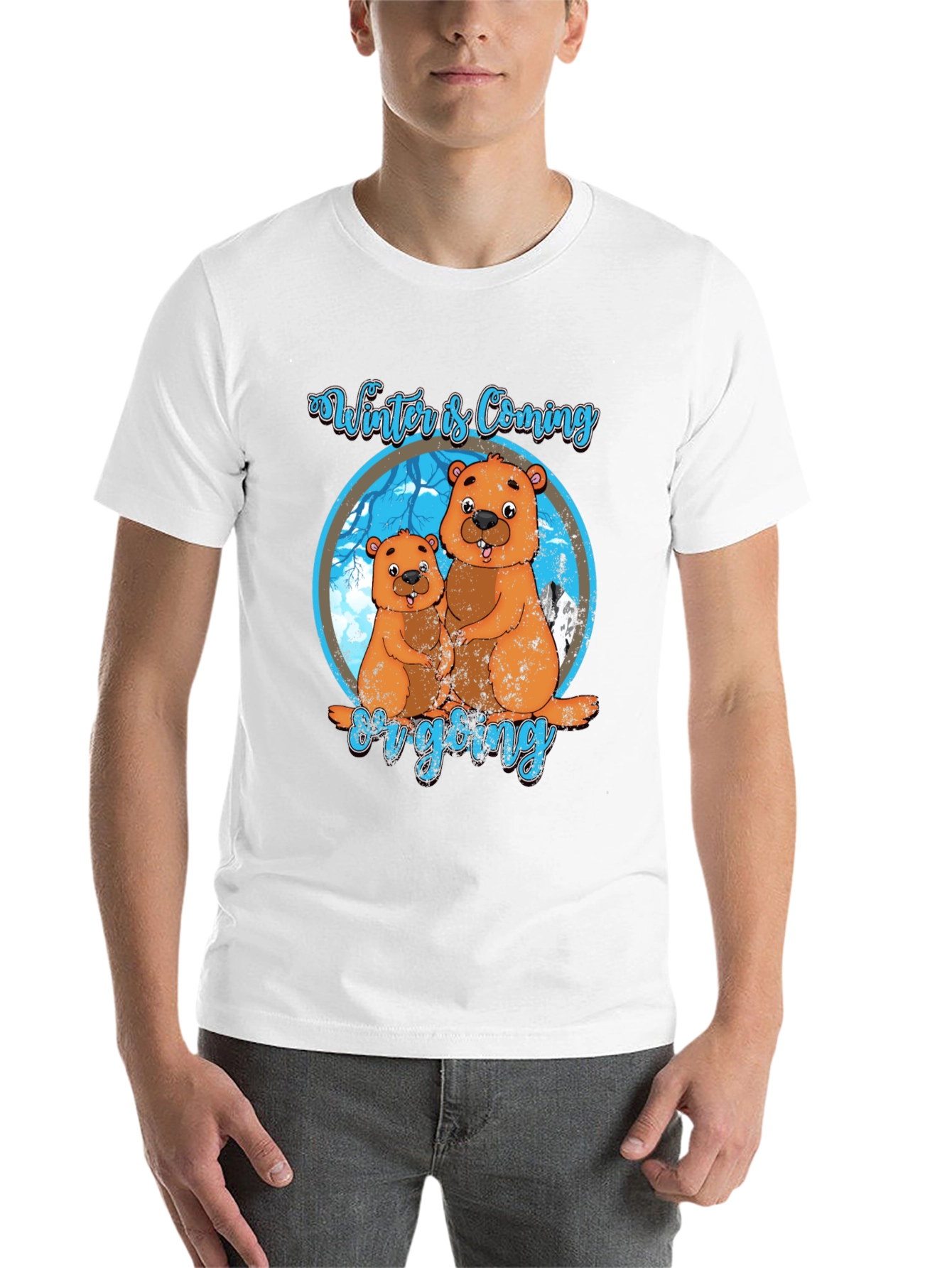 Black Winter is Coming Groundhog T-Shirt view 14