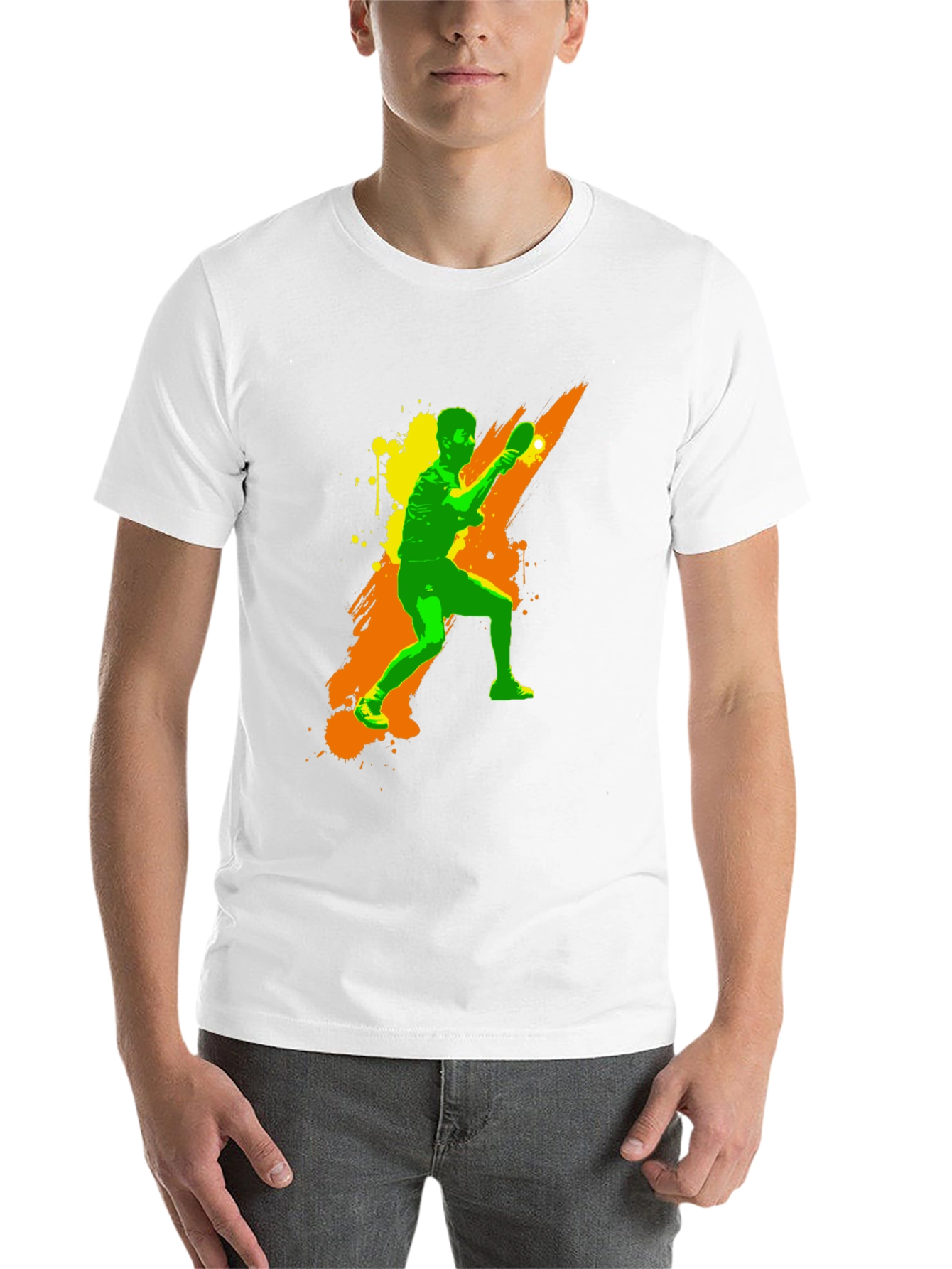 Black Table Tennis Player Graphic Tee - Black T-Shirt view 14