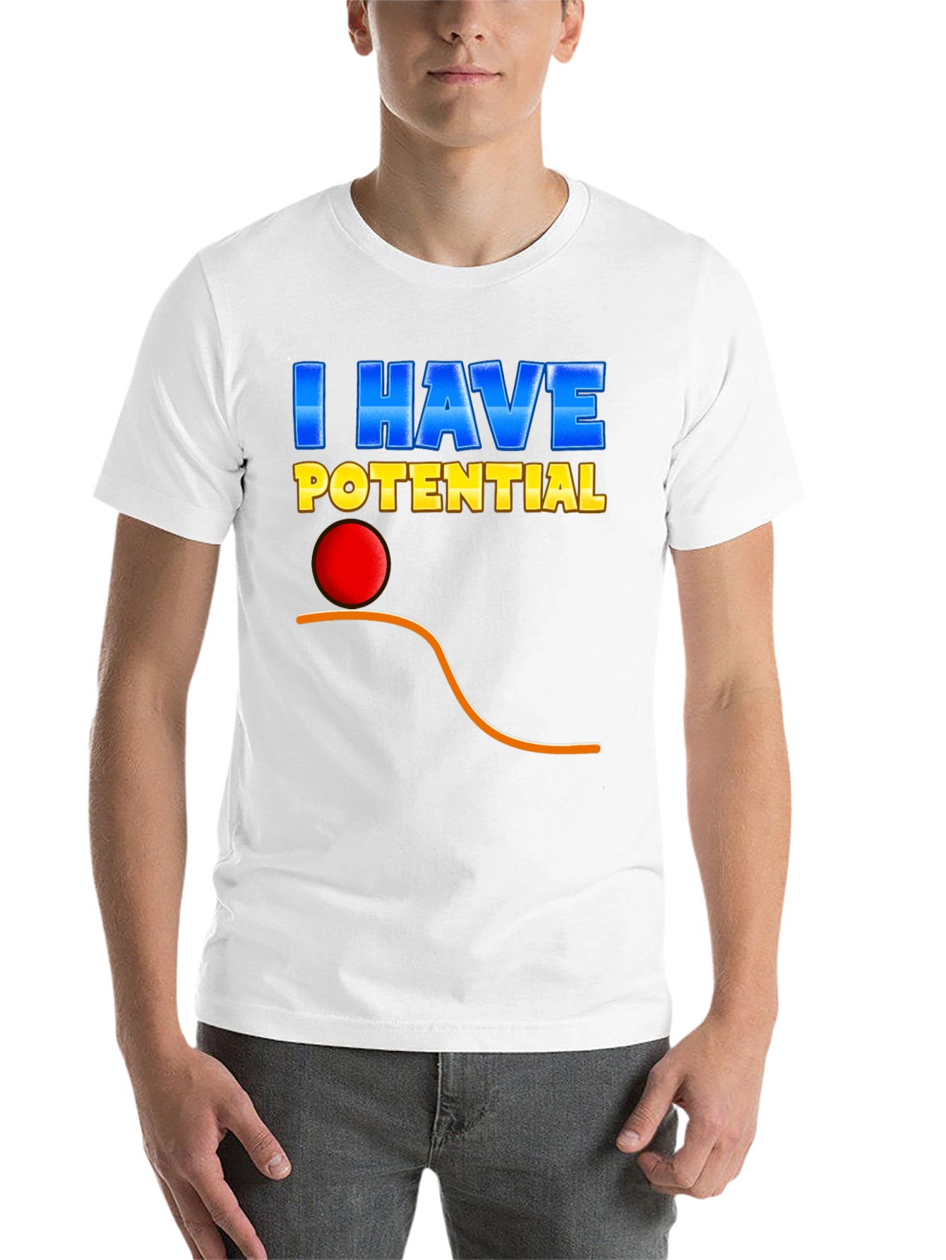 Black I Have Potential T-Shirt - Physics Pun Tee view 14