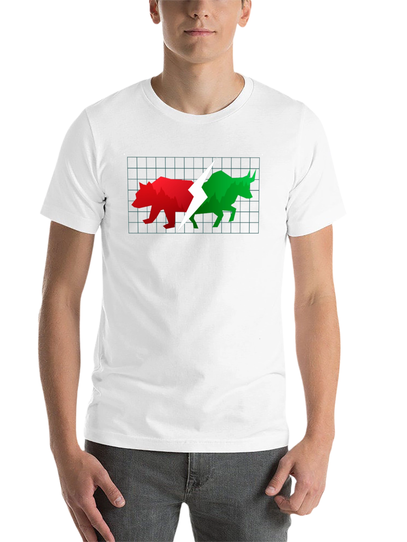 Black Stock Market Bull and Bear Black T-Shirt view 14