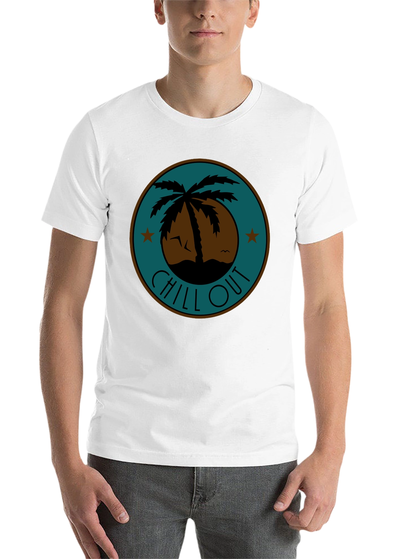 Black Chill Out Palm Tree Graphic Tee - Relaxed Fit view 14