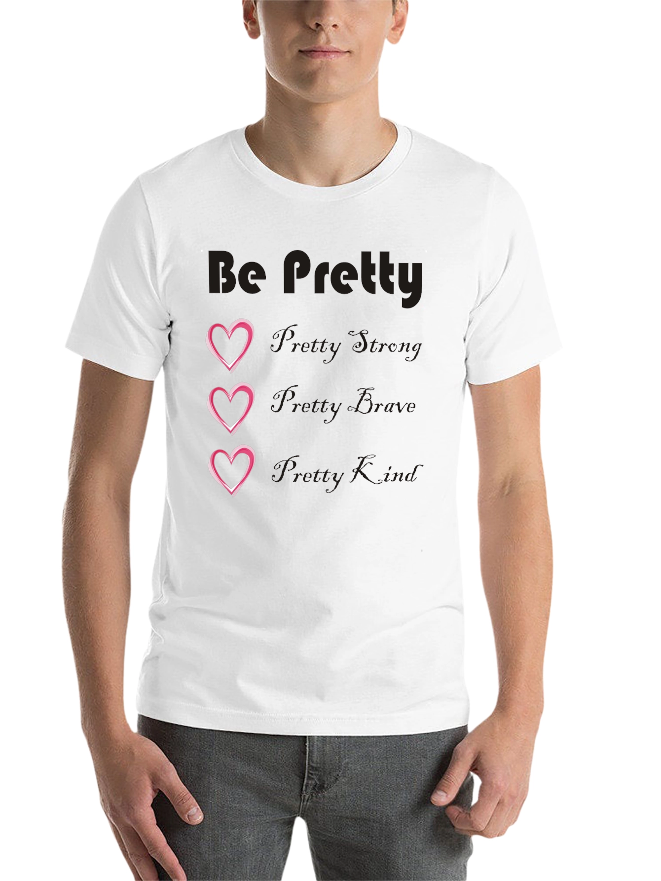 Black Be Pretty Heart Tee - Black Cotton Blend view 14