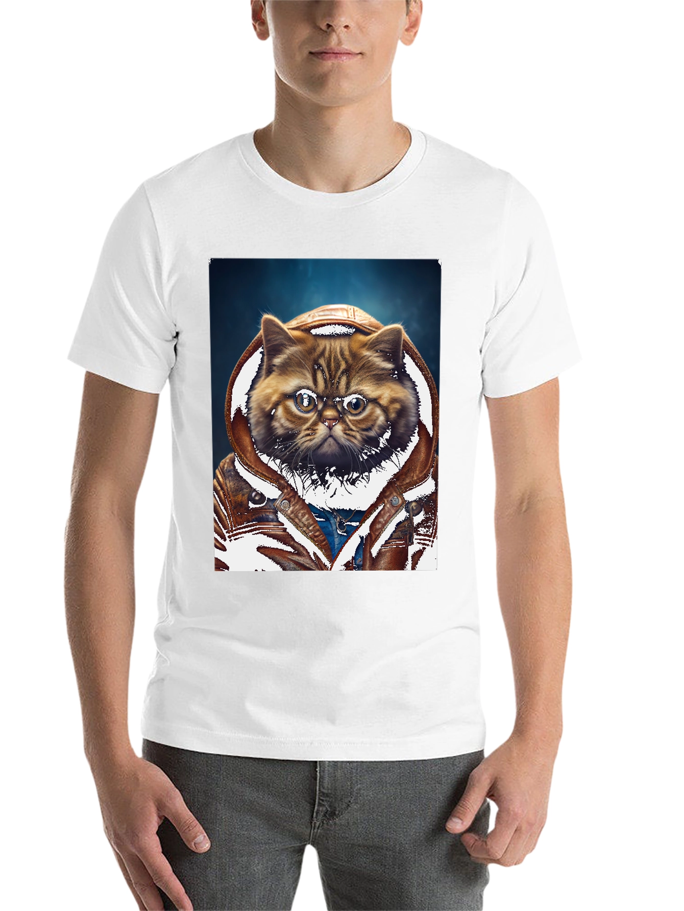 Black Cool Cat in Hoodie T-Shirt view 14