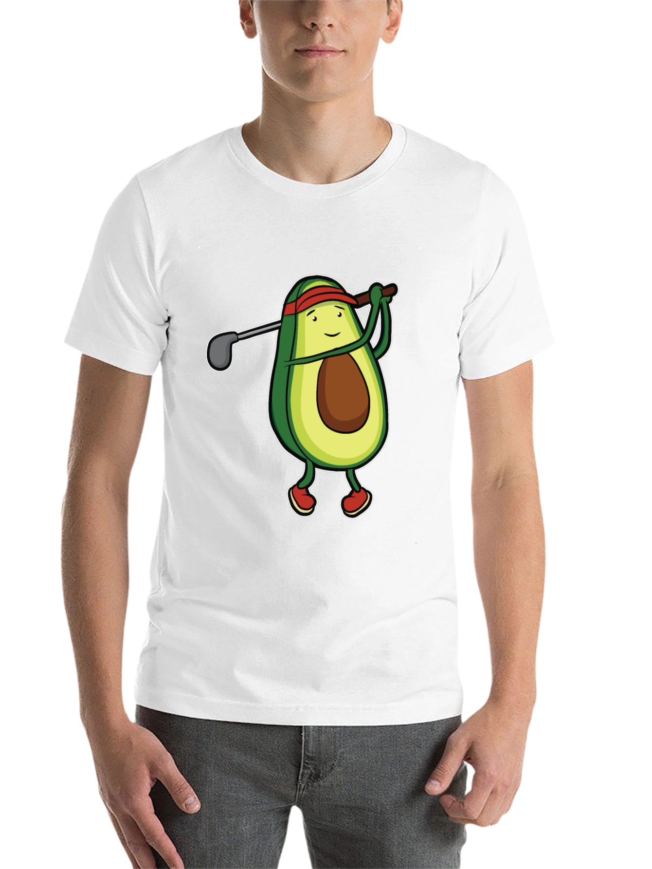 Black Avocado Golfer Funny Black T-Shirt view 14