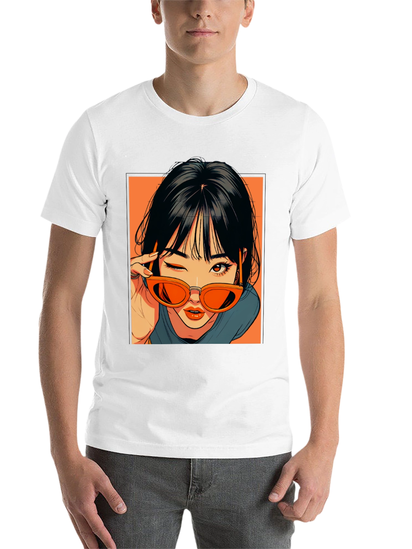 Black Anime Girl Graphic Tee - Retro Style view 14