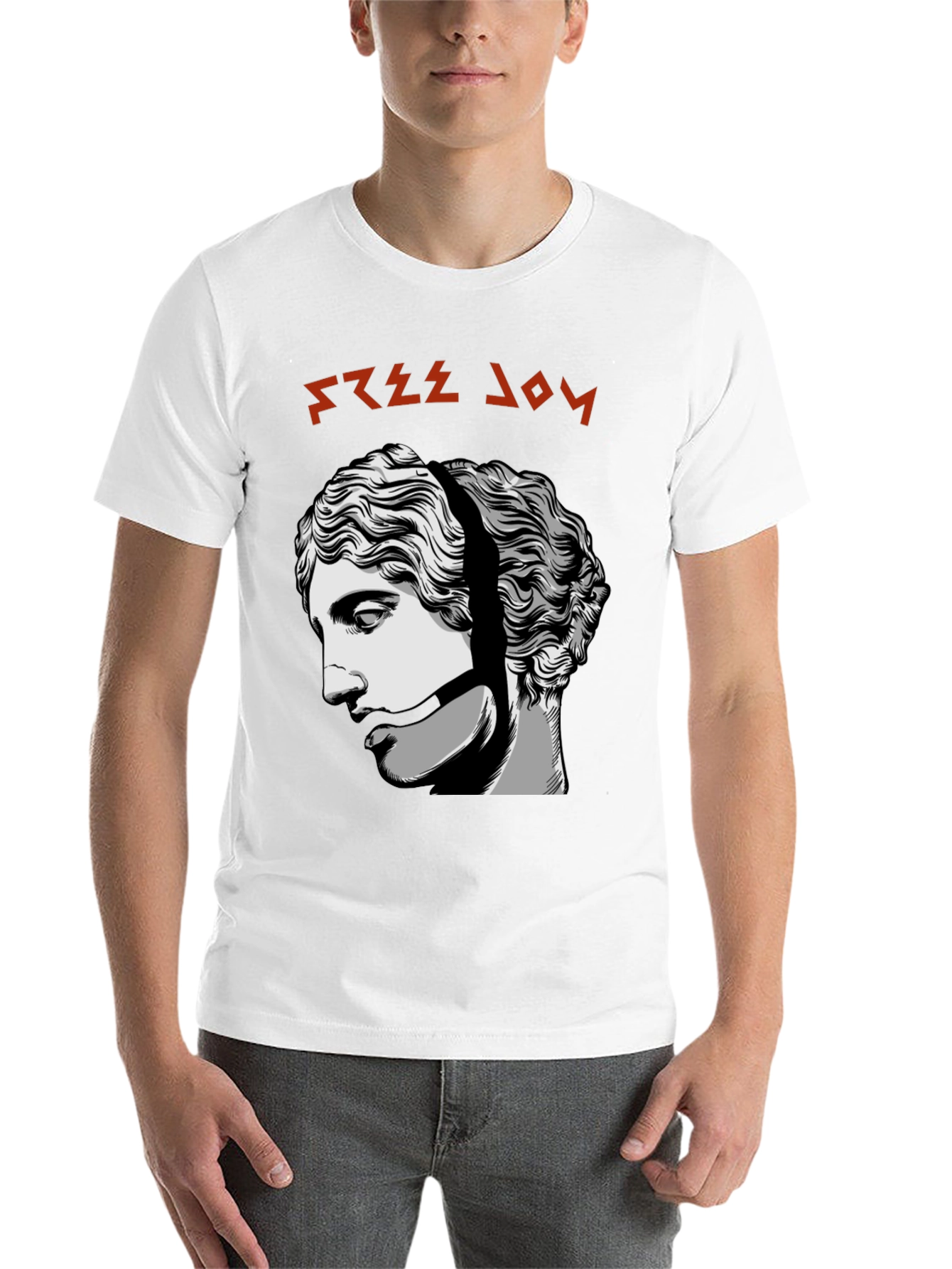 Black Free Joy Graphic Tee - Black Cotton T-Shirt view 14