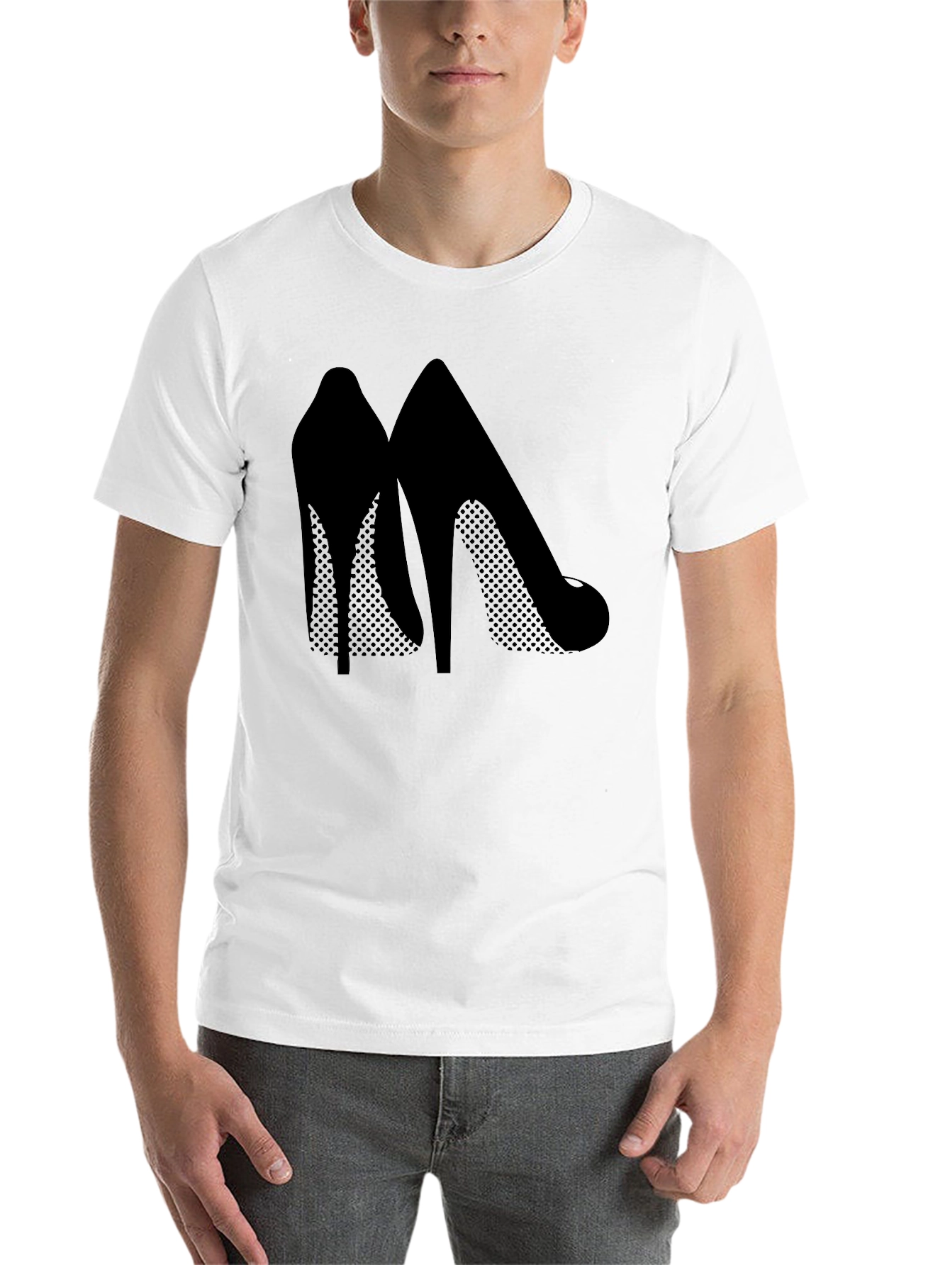 Black Stylish High Heel Silhouette Tee view 14