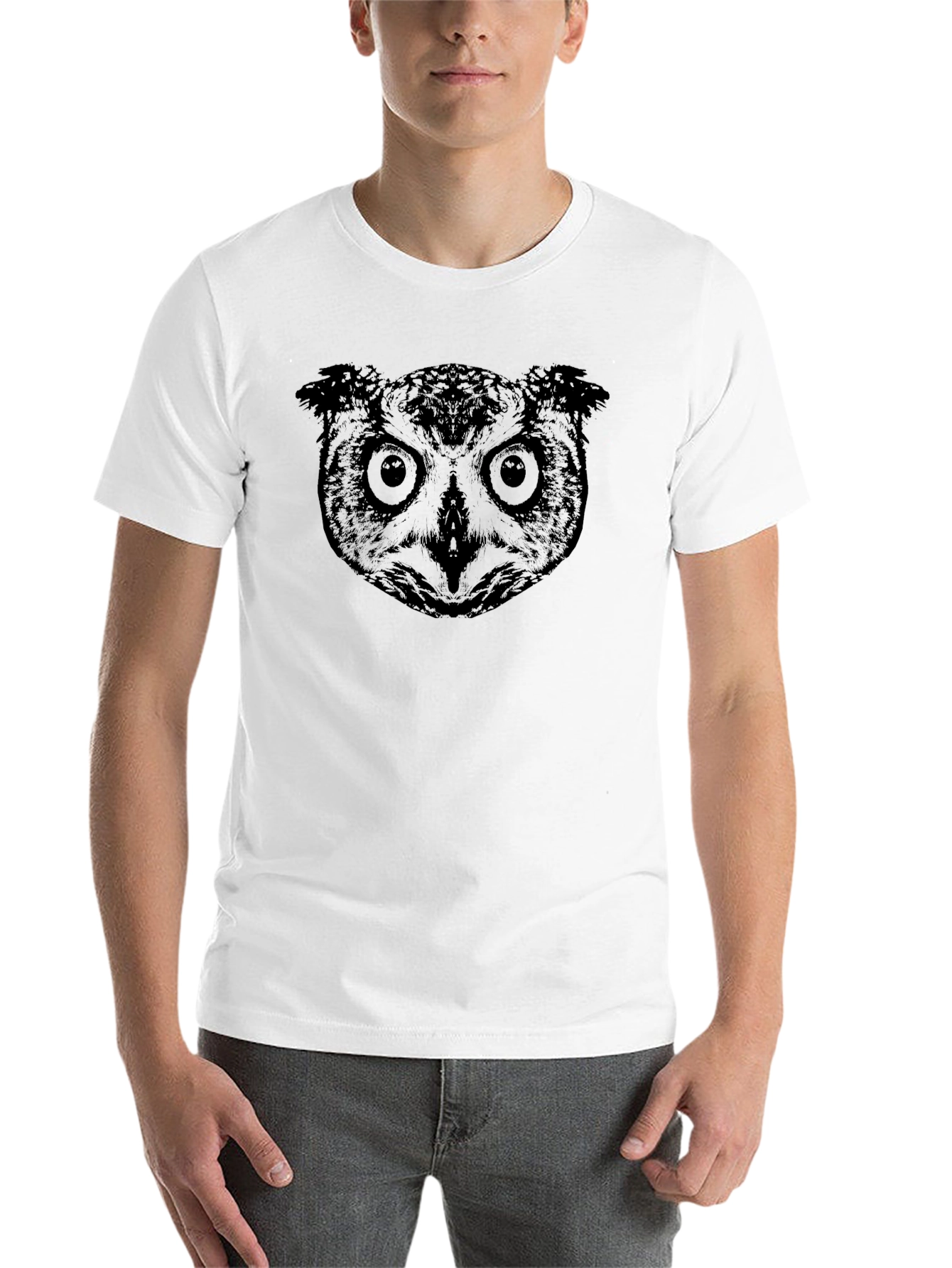 Black Owl Graphic Print Black T-Shirt view 14