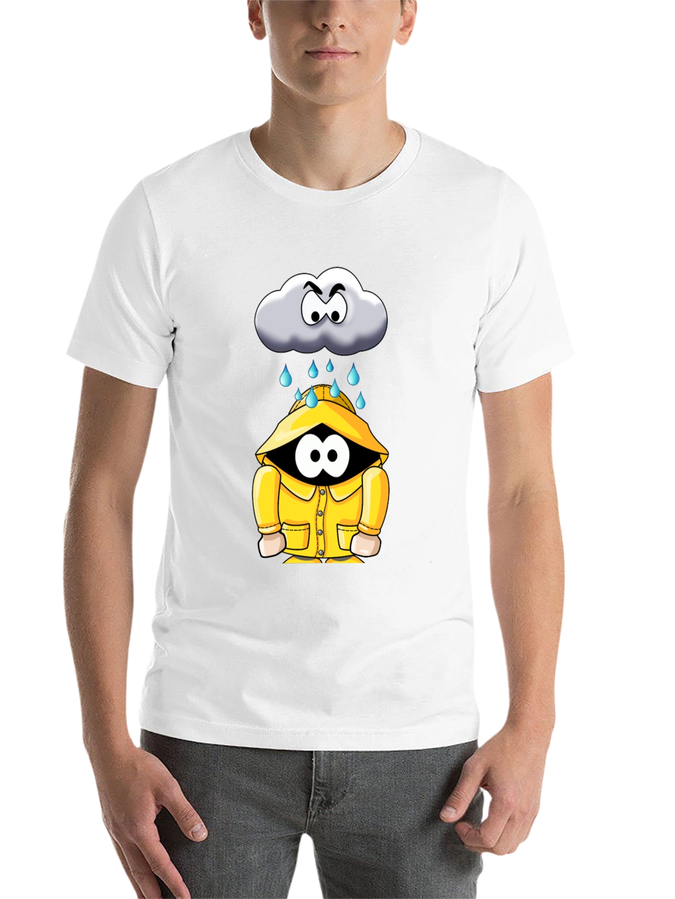 Black Rain Cloud Cartoon Graphic Tee view 14