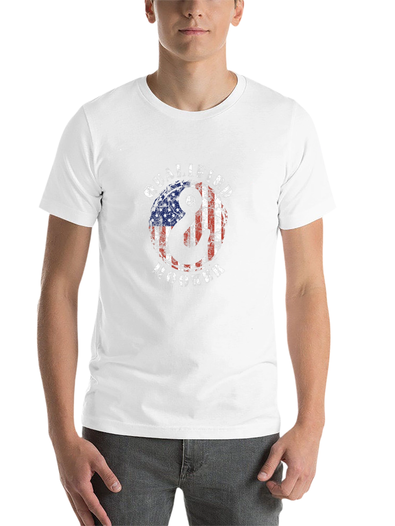Black Qualified Hooker USA Flag Graphic T-Shirt view 14
